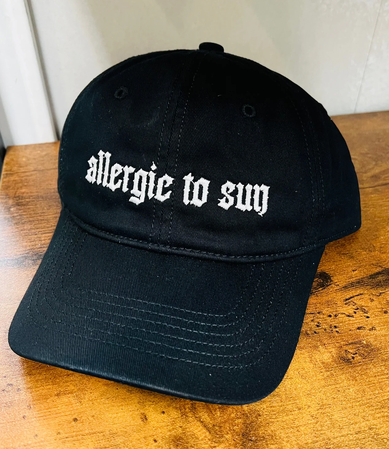 Allergic to sun -  Embroidered Dad Hat - READY TO SHIP