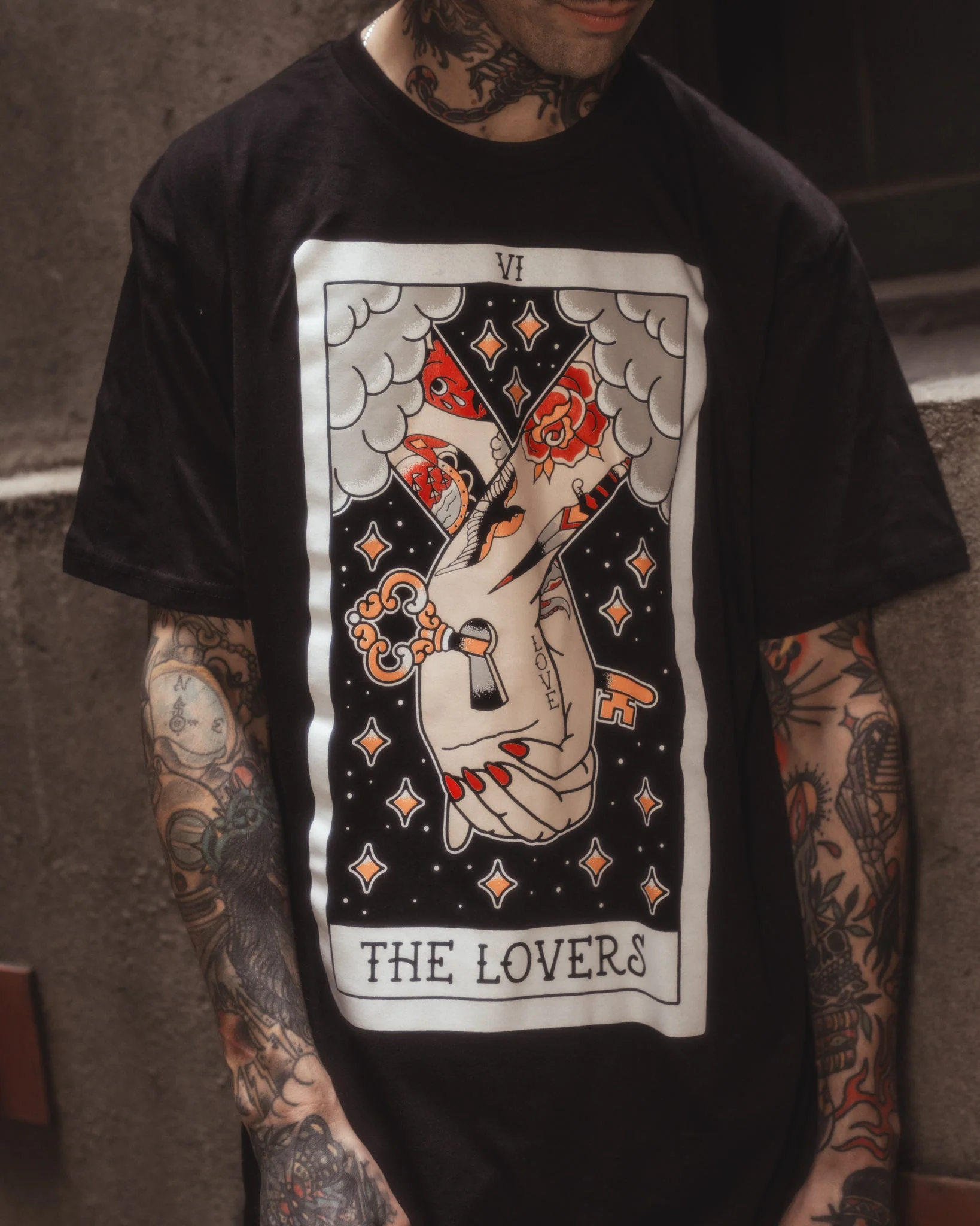 American Traditional Lovers Tarot Tee - Image 3