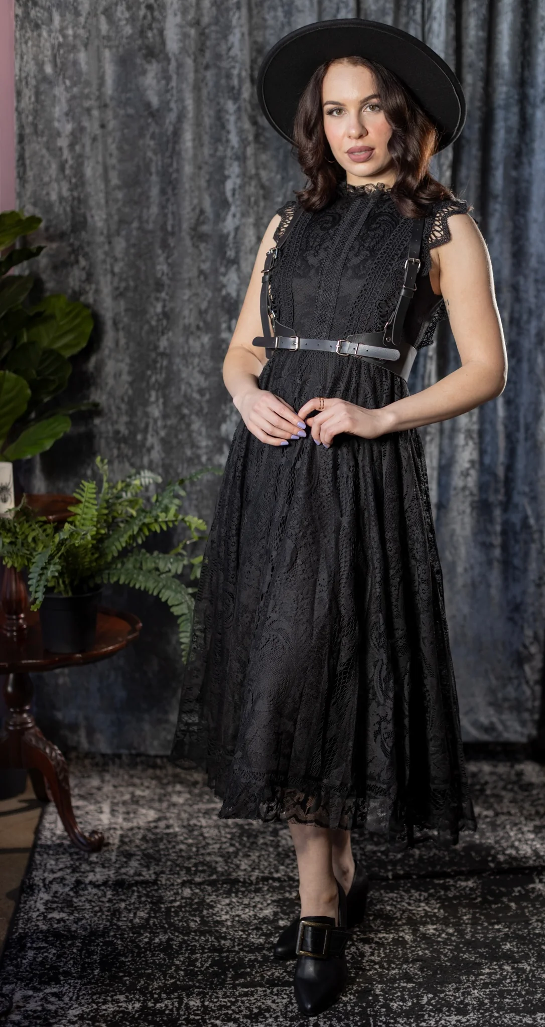 Arabella - Gothic Lace Fit and Flare Dress - Pre-Order - Image 3