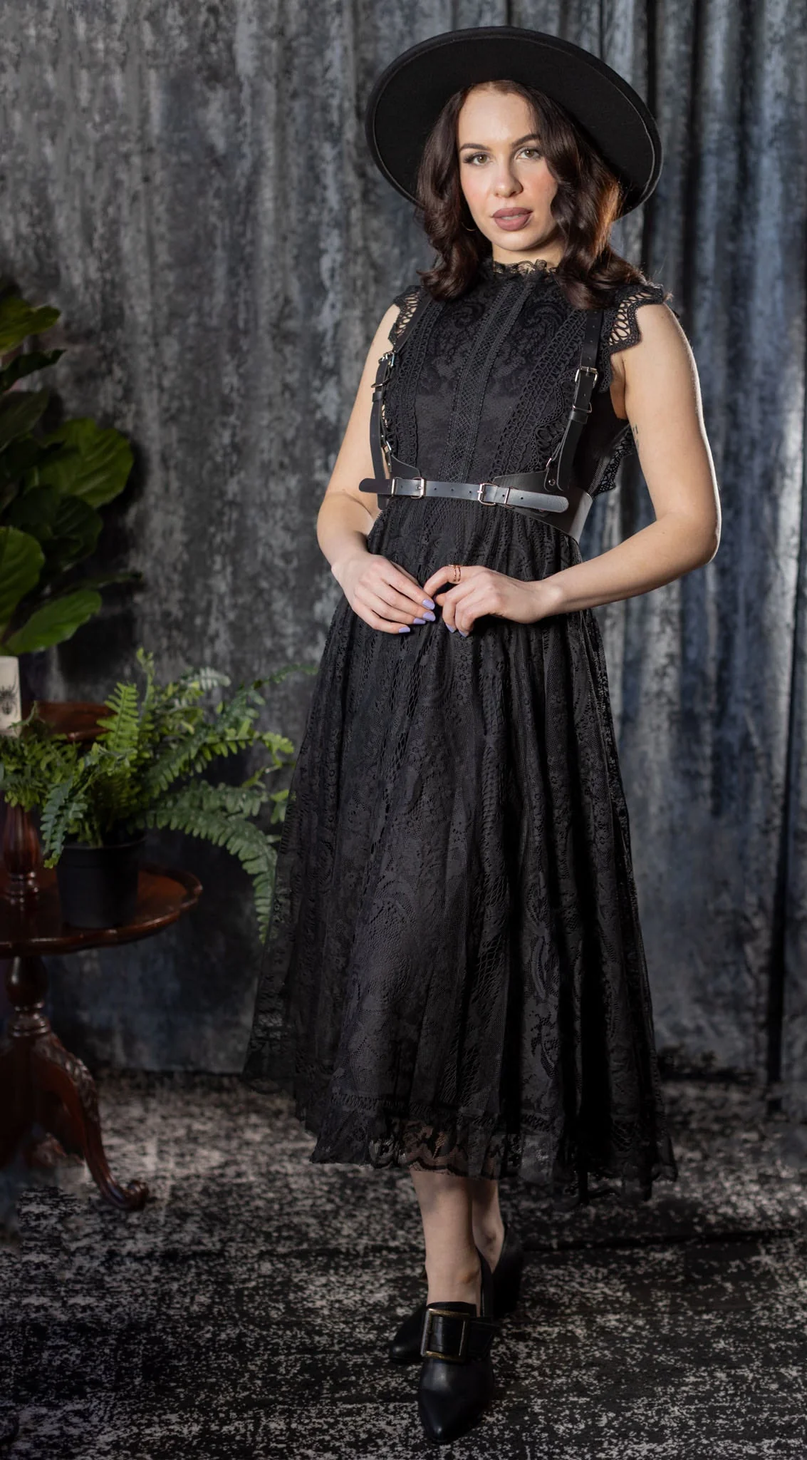 Arabella - Gothic Lace Fit and Flare Dress - Pre-Order - Image 5