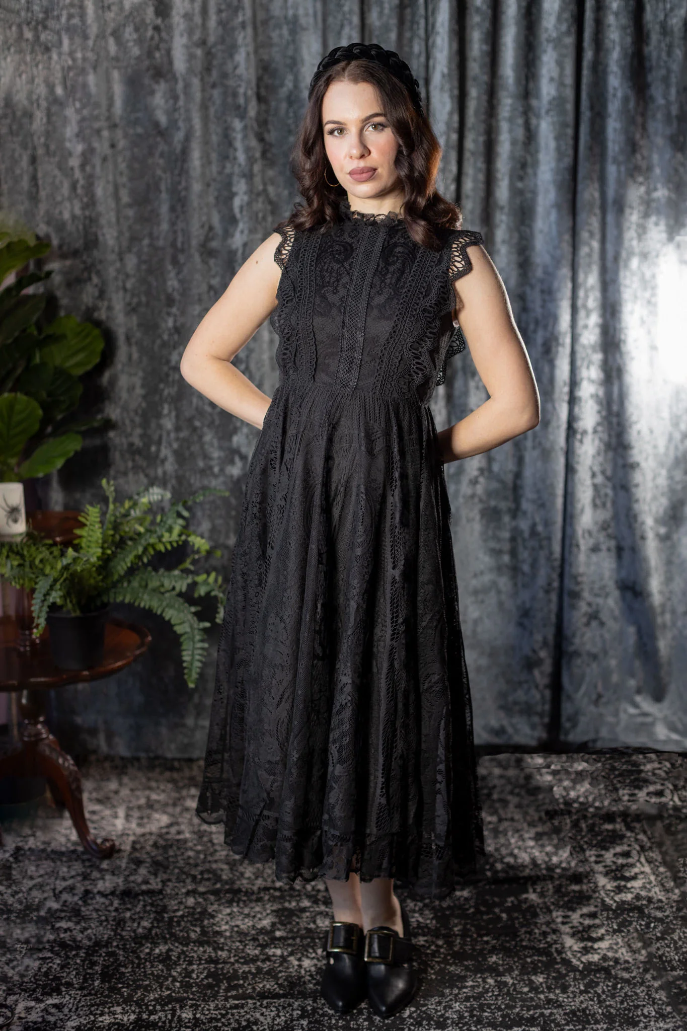 Arabella - Gothic Lace Fit and Flare Dress - Pre-Order - Image 8