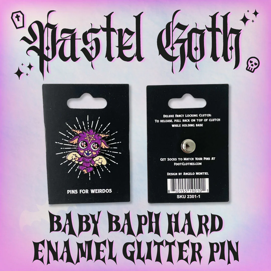 Baby Baphomet Hard Enamel Pin with Glitter - Image 4
