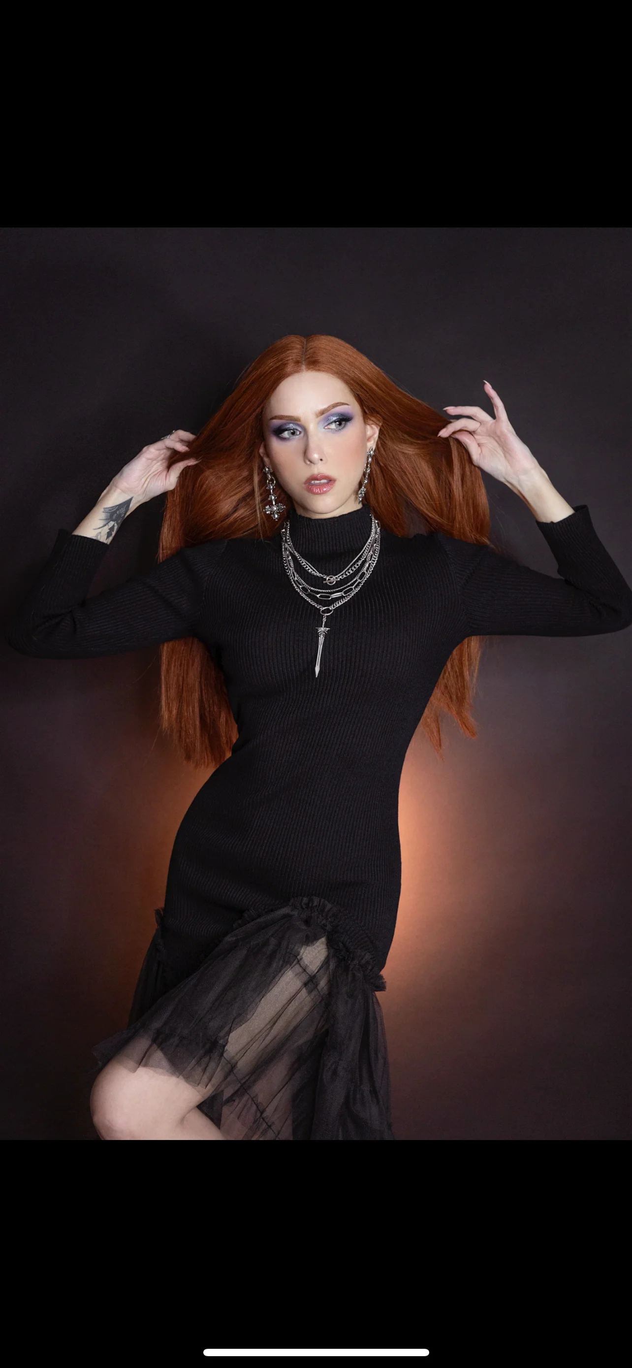 Beatrix - Curve Hugging Sweater Dress with Dreary Flared Hem - READY TO SHIP - Image 6