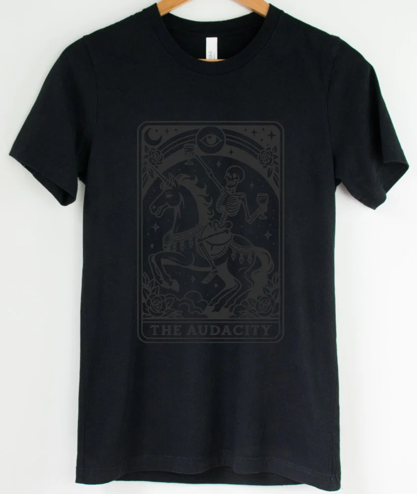 Black on Black - The Audacity Tarot - Available in T-Shirt, Pullover, Hoodie, Tank or Long Sleeve