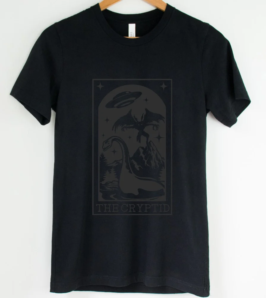 Black on Black - The Cryptid Tarot - Available in T-Shirt, Pullover, Hoodie, Tank or Long Sleeve