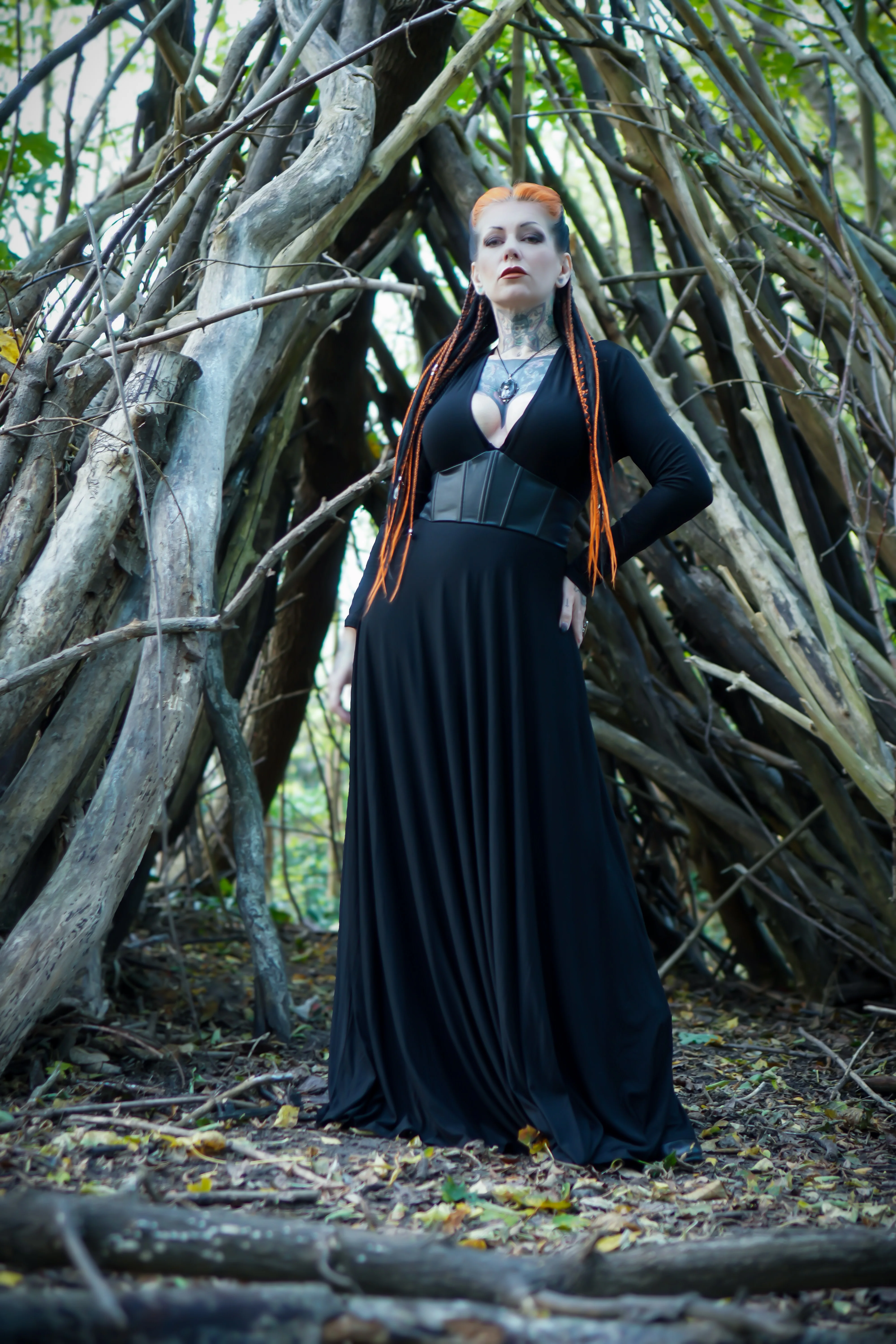 Blair - Jersey Maxi Dress with Vegan Leather Corset Waist - READY TO SHIP - Image 10