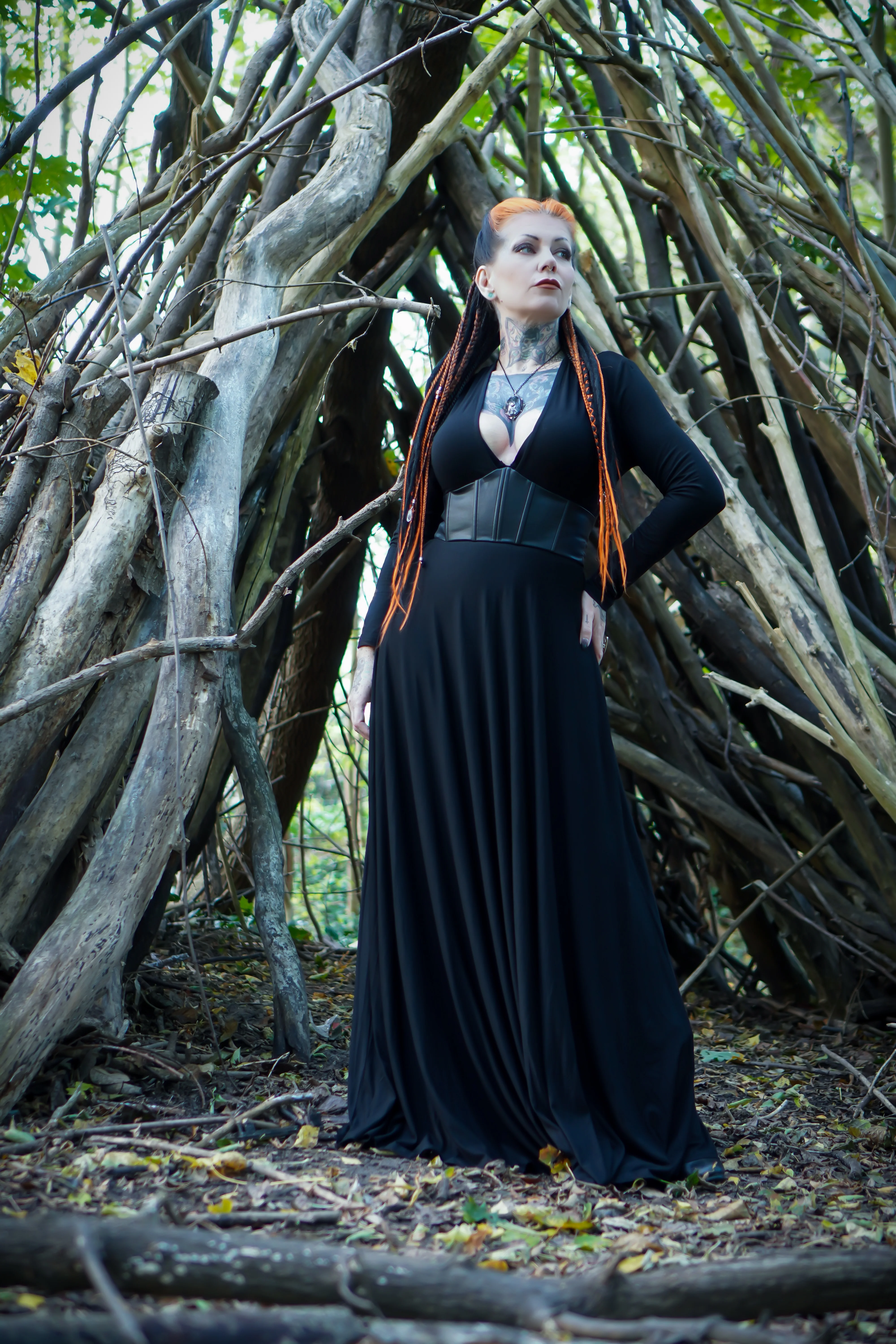 Blair - Jersey Maxi Dress with Vegan Leather Corset Waist - READY TO SHIP - Image 11
