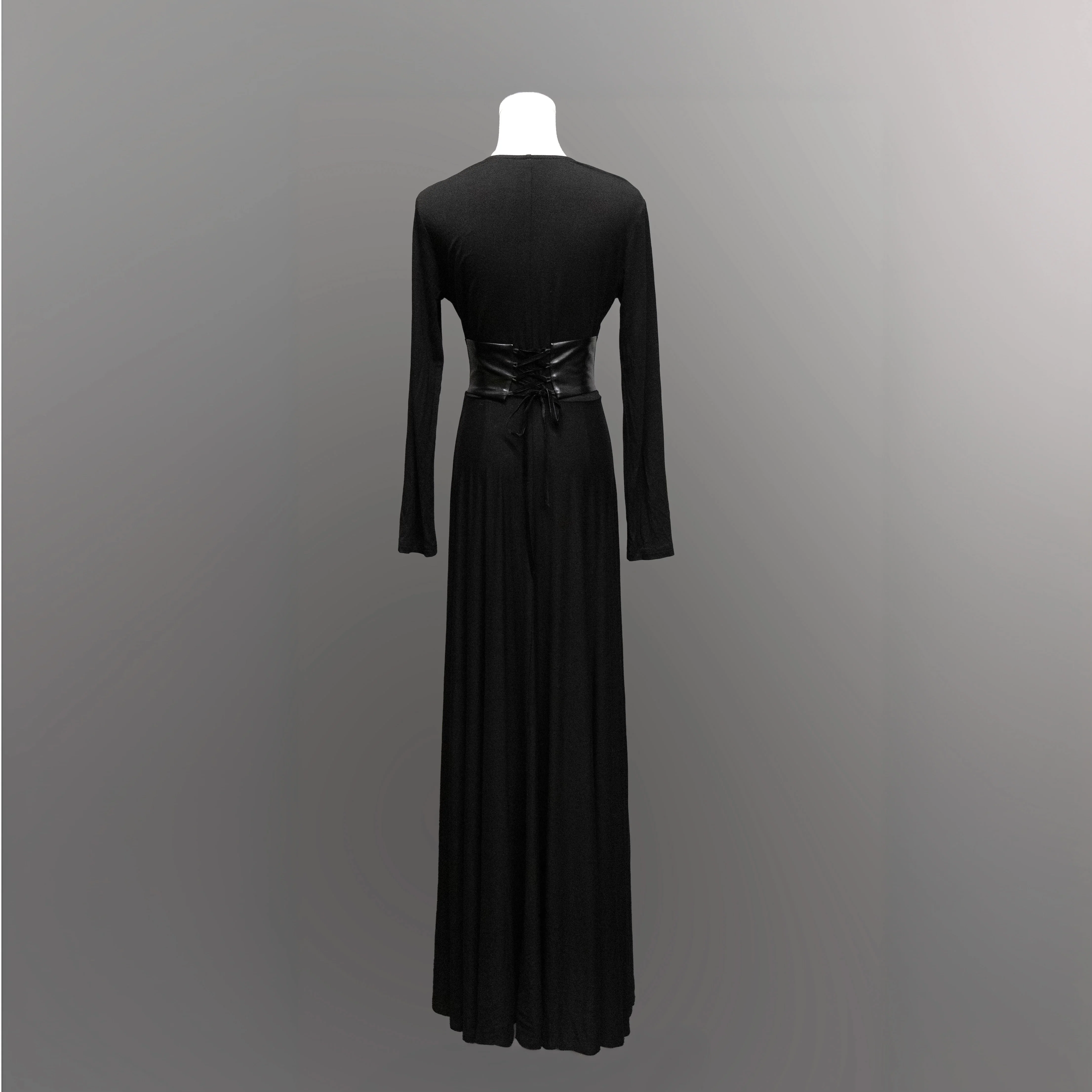 Blair - Jersey Maxi Dress with Vegan Leather Corset Waist - READY TO SHIP - Image 13
