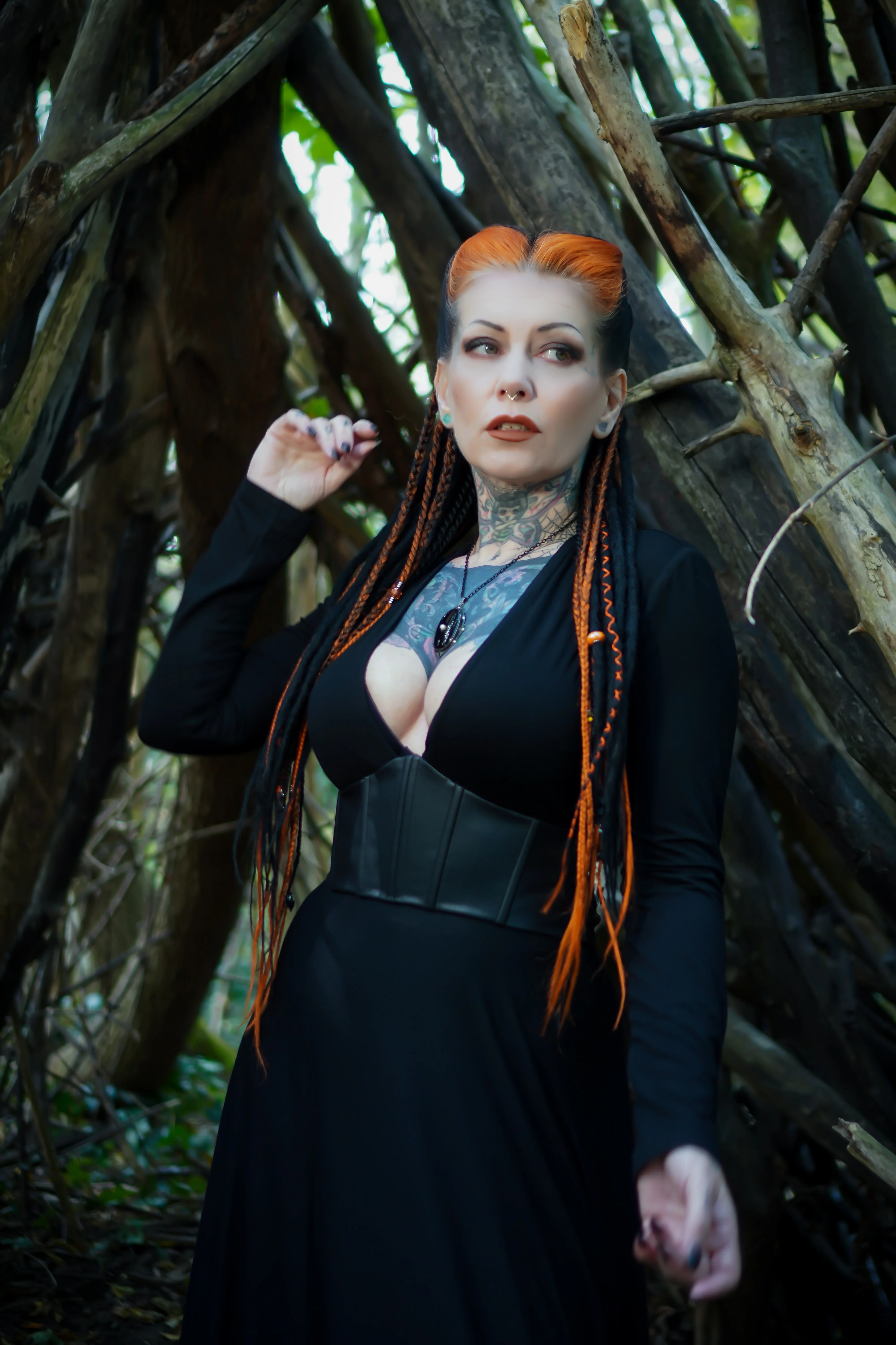 Blair - Jersey Maxi Dress with Vegan Leather Corset Waist - READY TO SHIP - Image 7