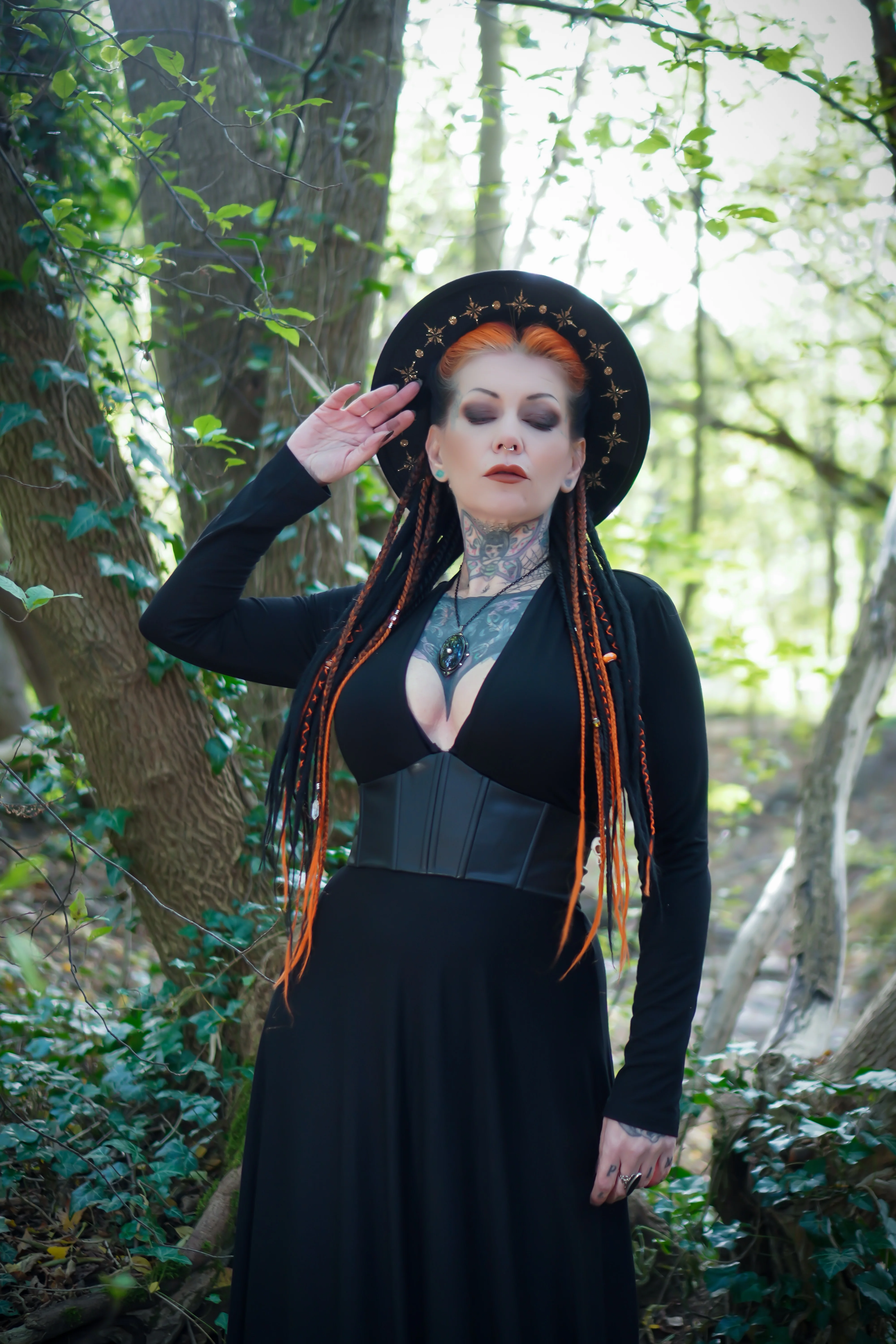 Blair - Jersey Maxi Dress with Vegan Leather Corset Waist - READY TO SHIP - Image 9