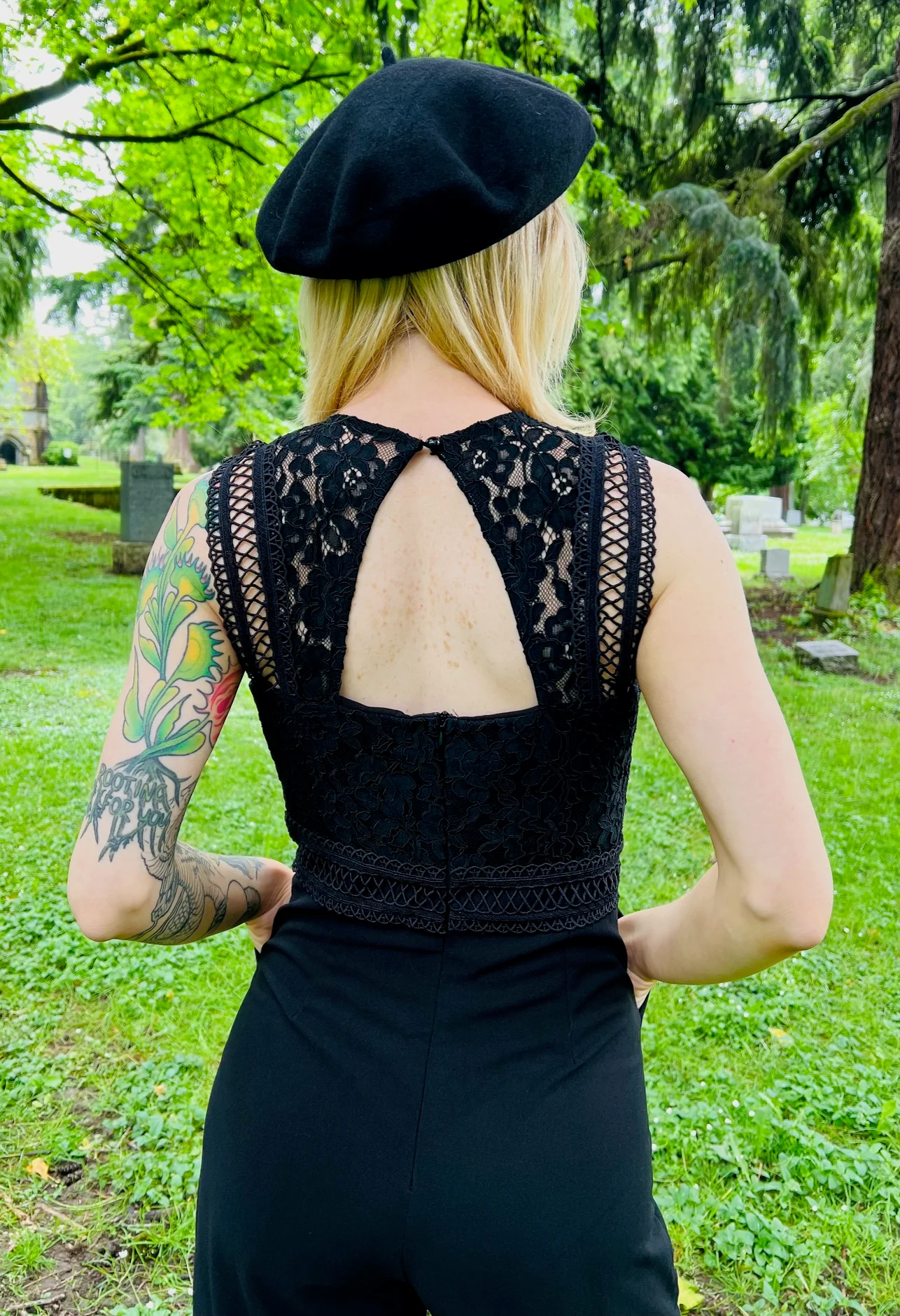 Branwen - Romantic Corporate Goth Jumpsuit - READY TO SHIP - Image 5