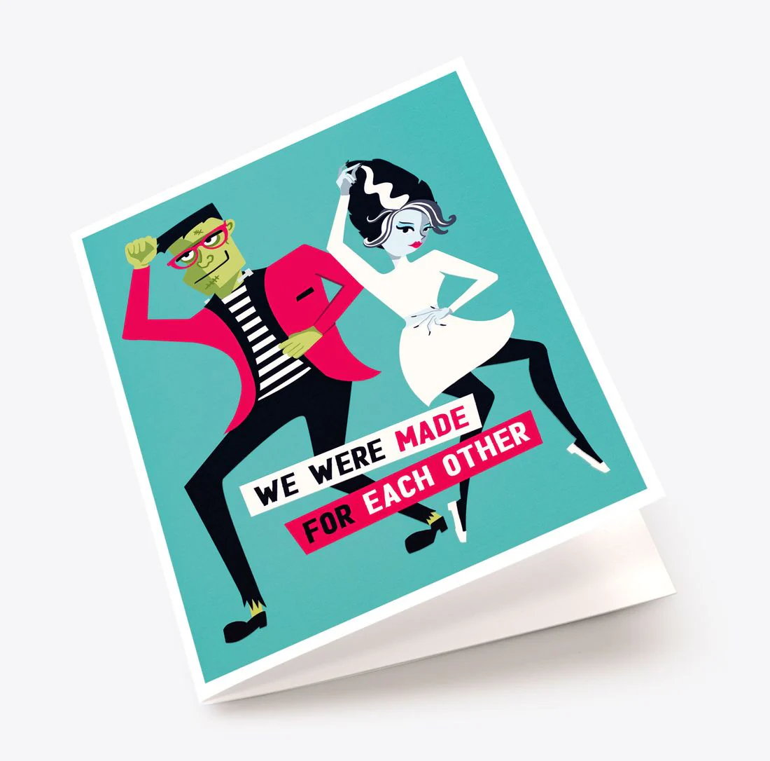 Bride and Frankenstein Romantic Card - Image 3