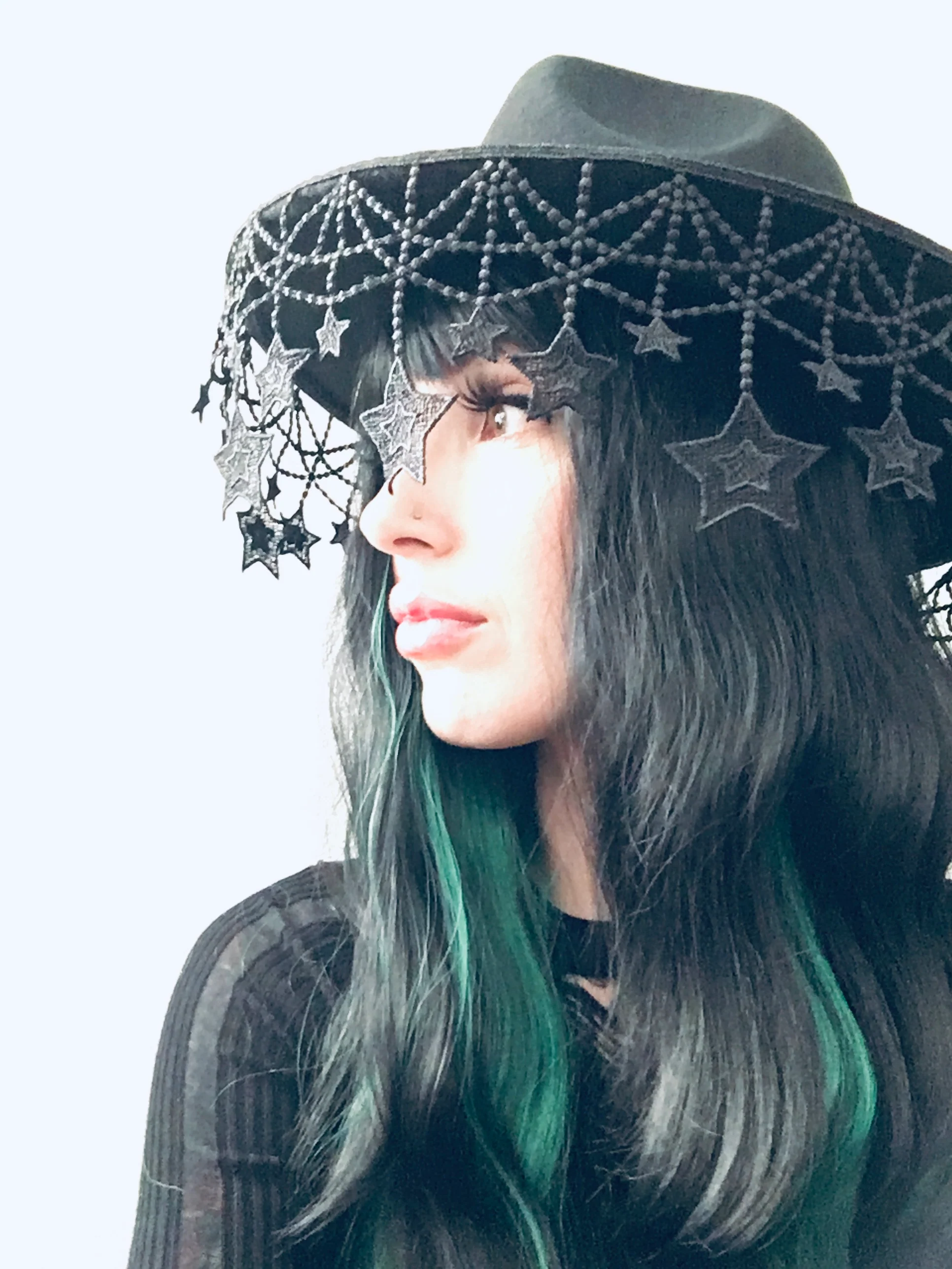 Vegan Felt Hat - Mourning Collection - Star Strung