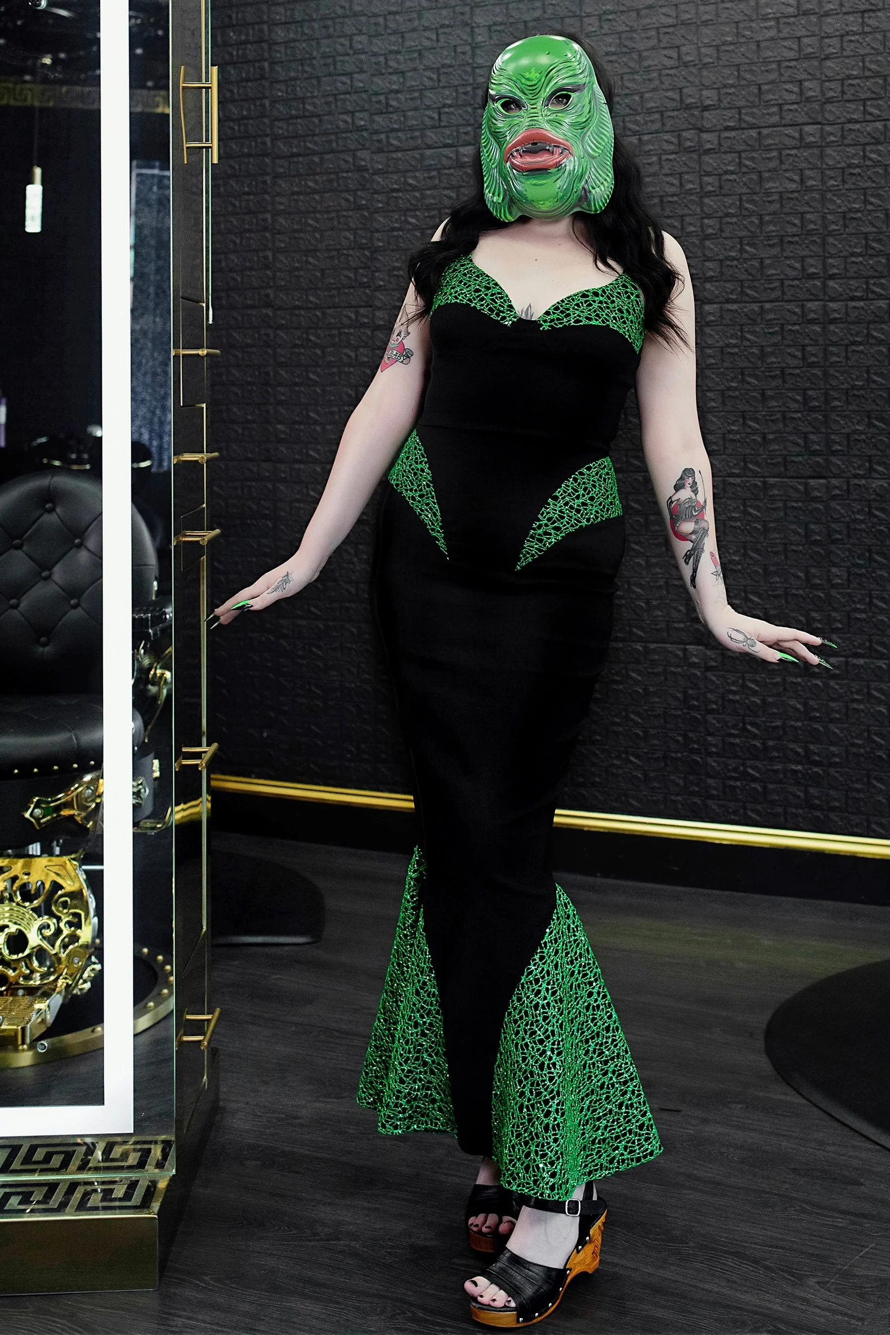 Creature Sparkle Dress in Green - Image 6