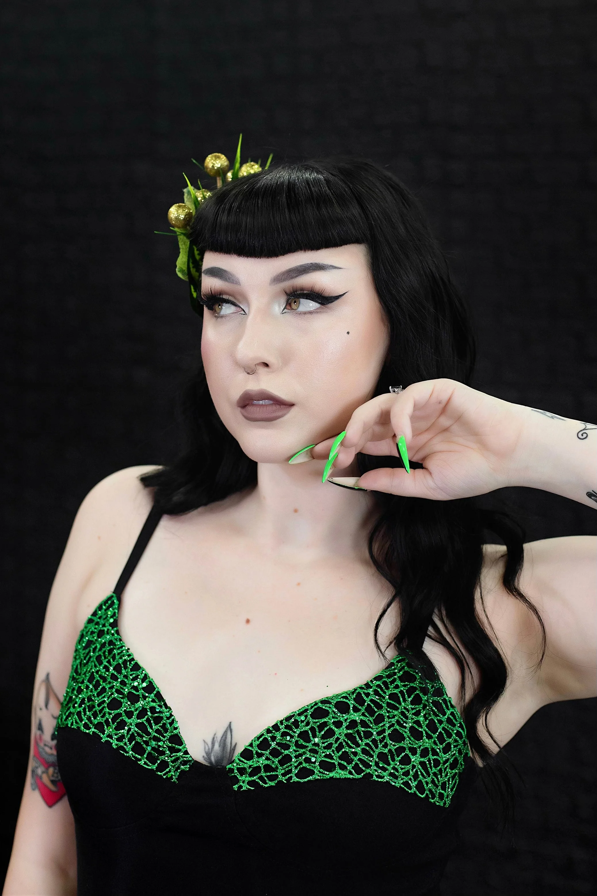 Creature Sparkle Dress in Green - Image 7