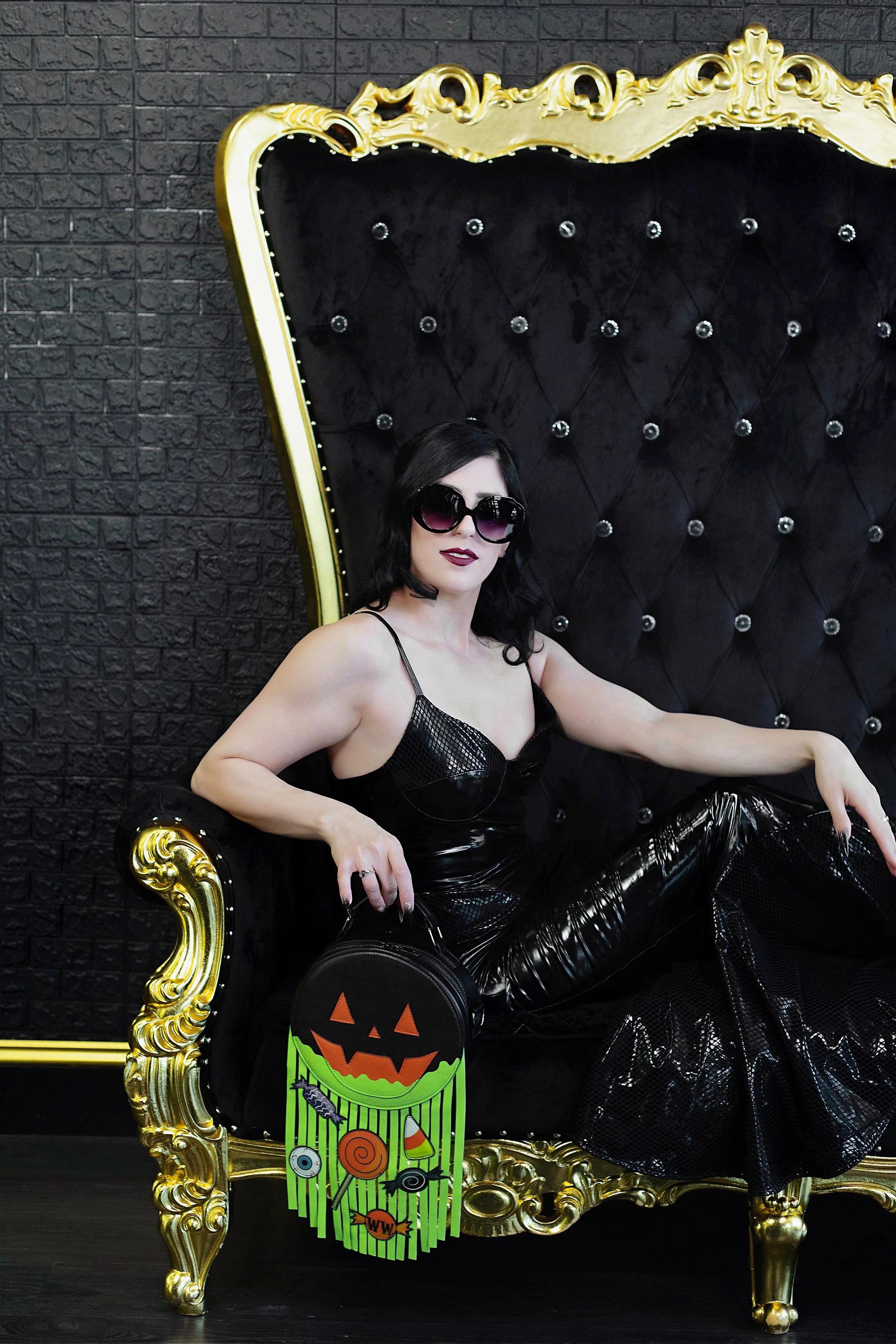 Creature Vinyl Dress in Black - Image 7