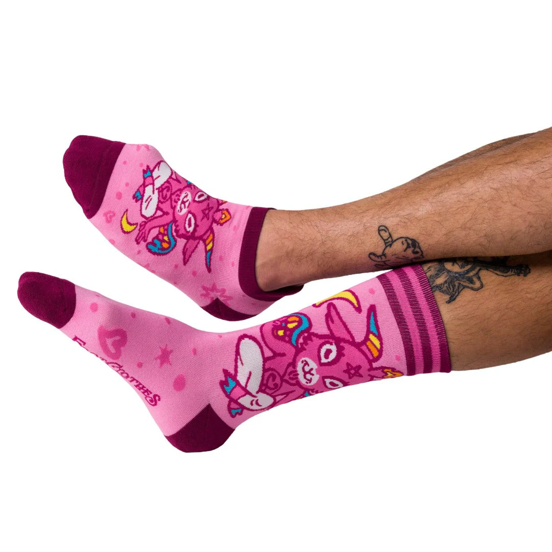 Cute Baphomet Ankle and Crew Sock Pack | 2 Designs - Image 3