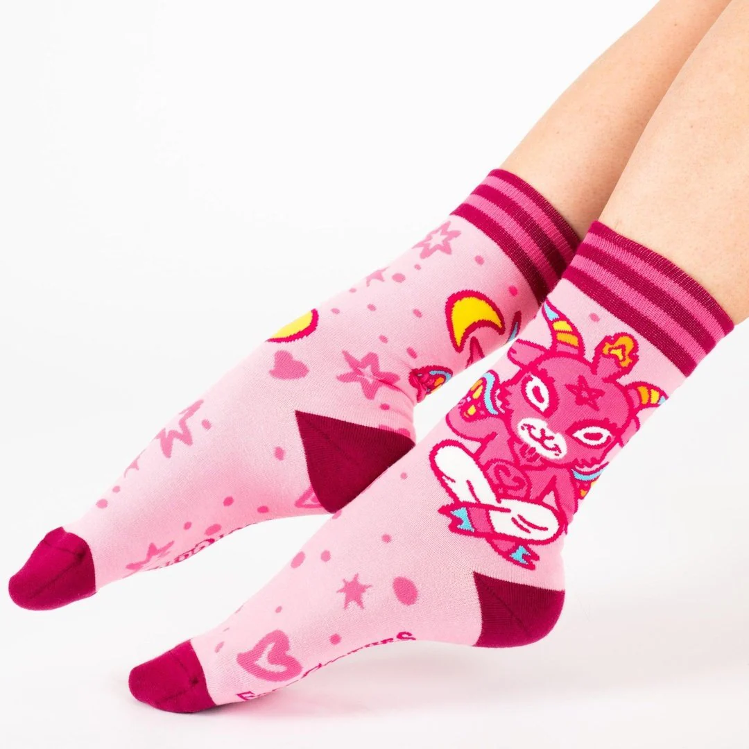 Cute Baphomet Ankle and Crew Sock Pack | 2 Designs - Image 5