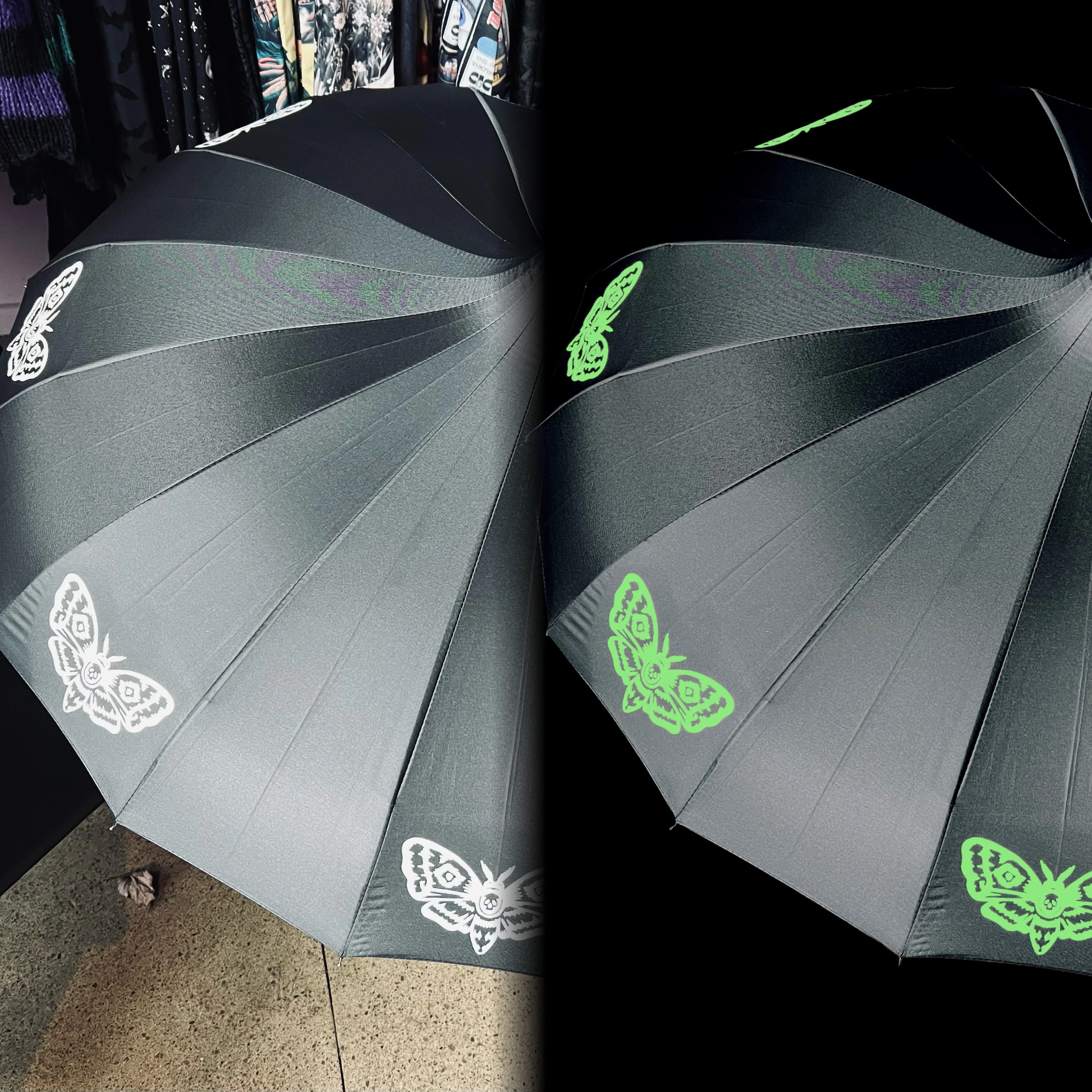 Death Moth Umbrella - GLOW IN THE DARK