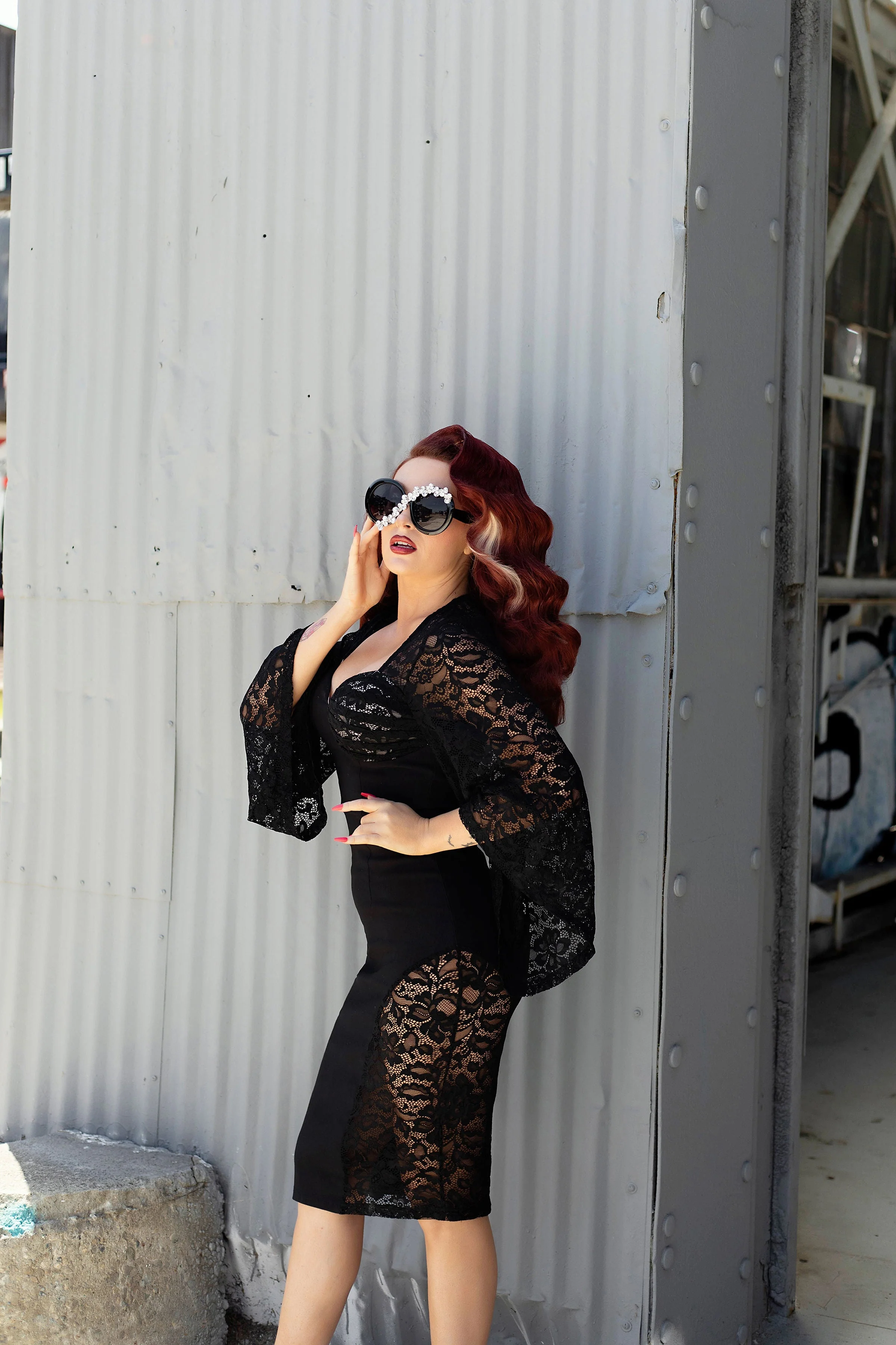 Deborah Asymmetrical Lace Dress - Image 6