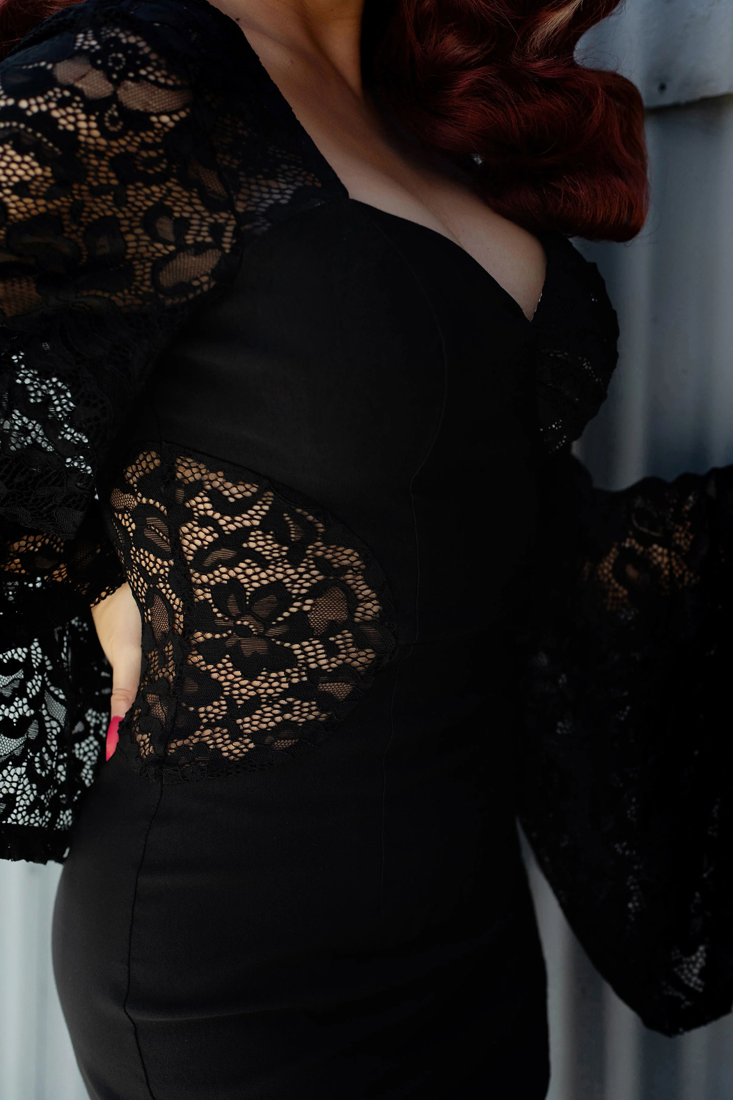 Deborah Asymmetrical Lace Dress - Image 8