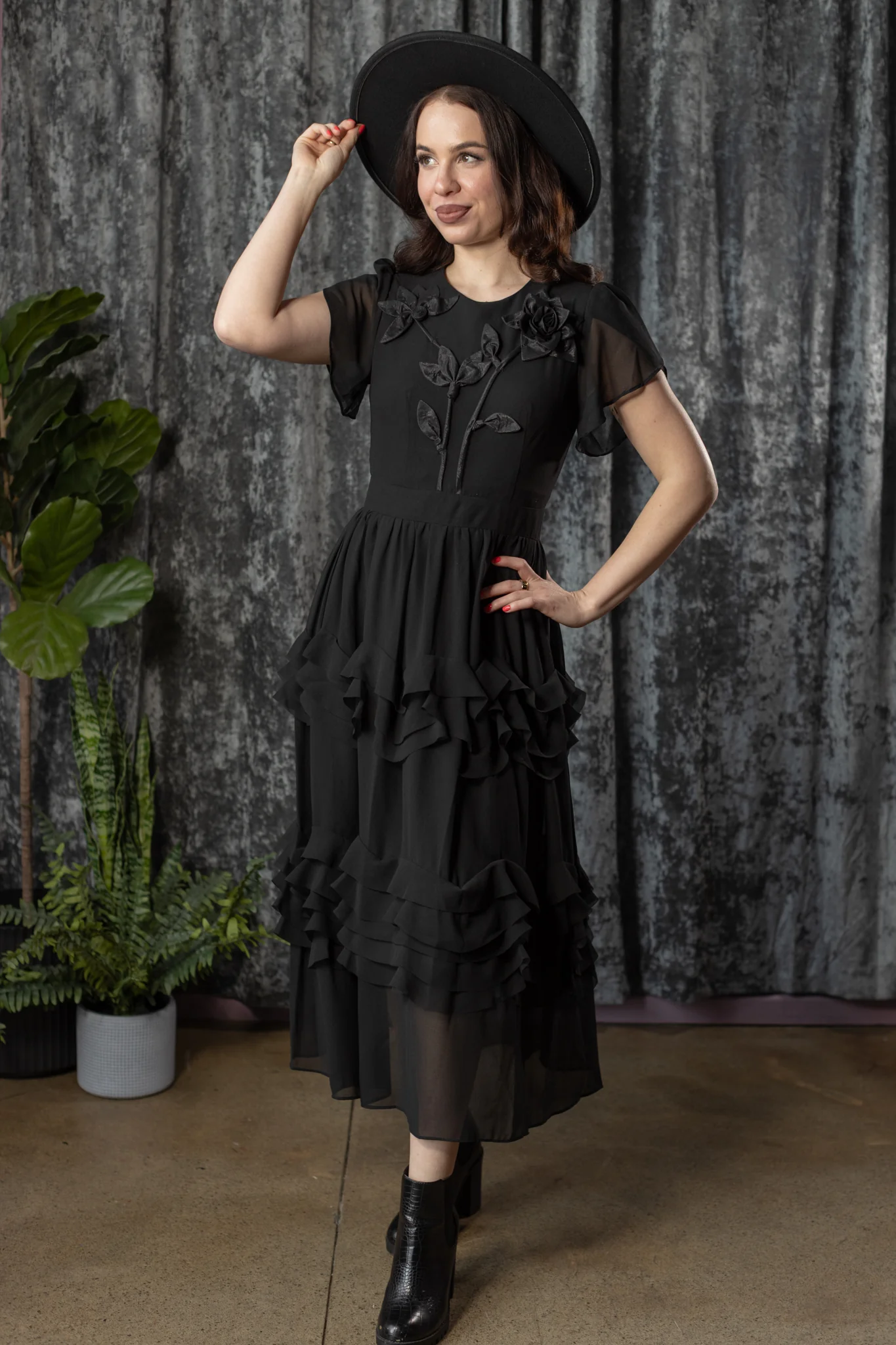 EDEN - 40s inspired dress with floral blooms - PRE-ORDER