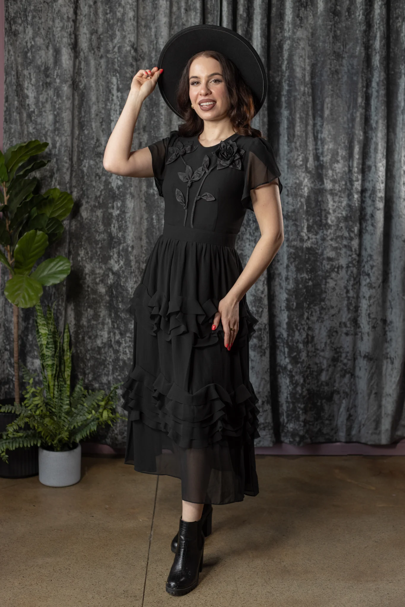EDEN - 40s inspired dress with floral blooms - PRE-ORDER - Image 2