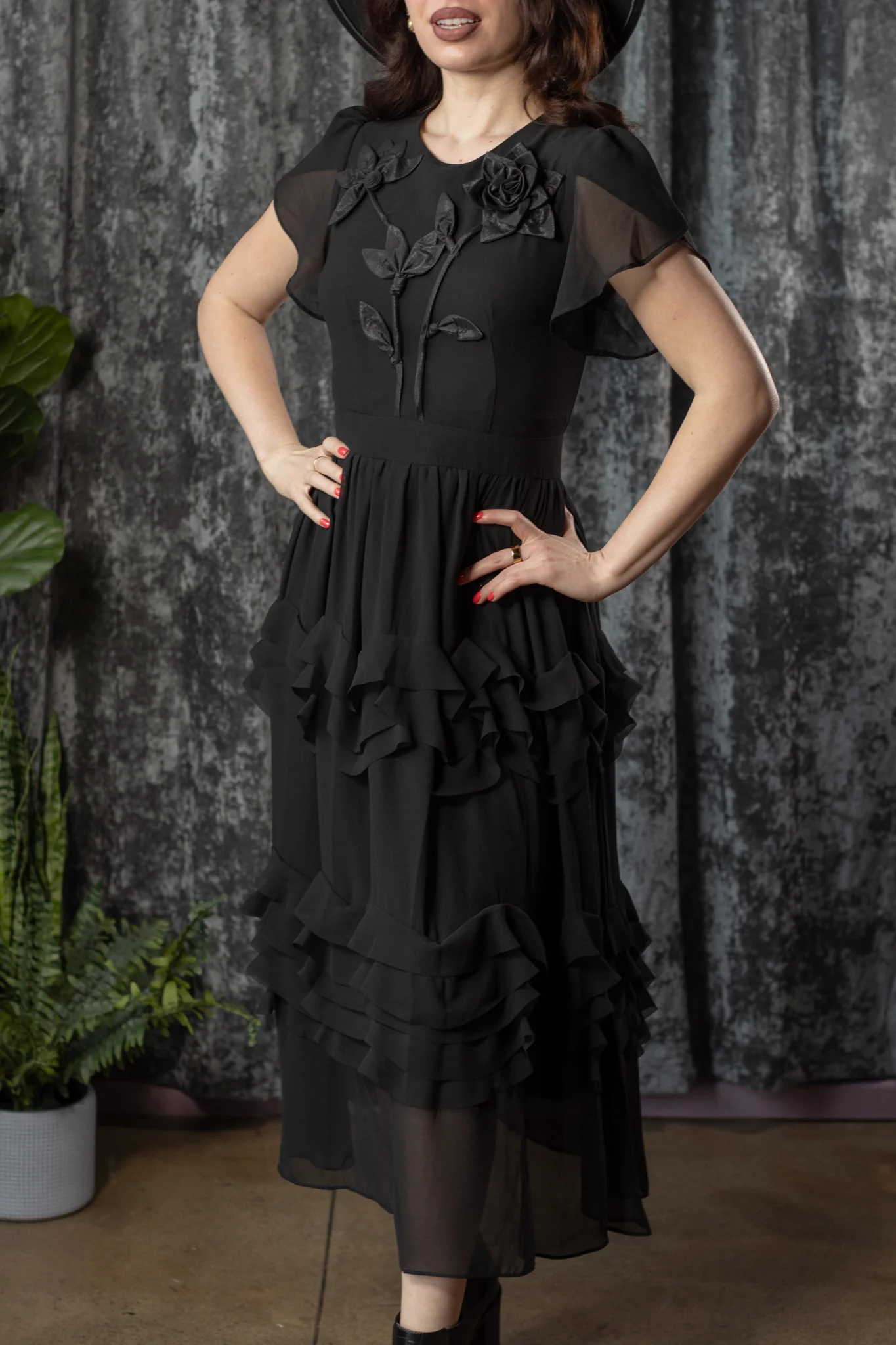 EDEN - 40s inspired dress with floral blooms - PRE-ORDER - Image 3
