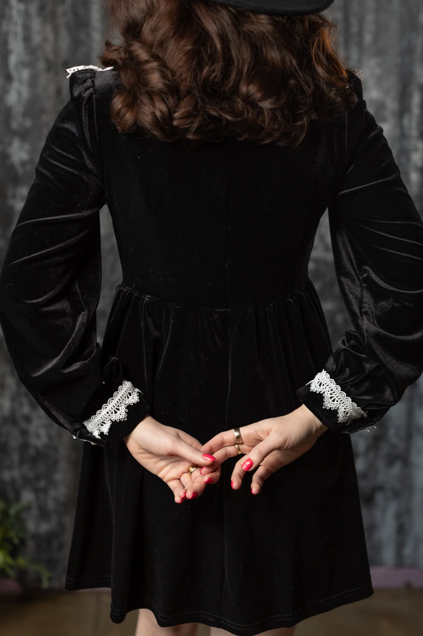 ELORA - Velvet mini dress with collar - PRE-ORDER - Image 5