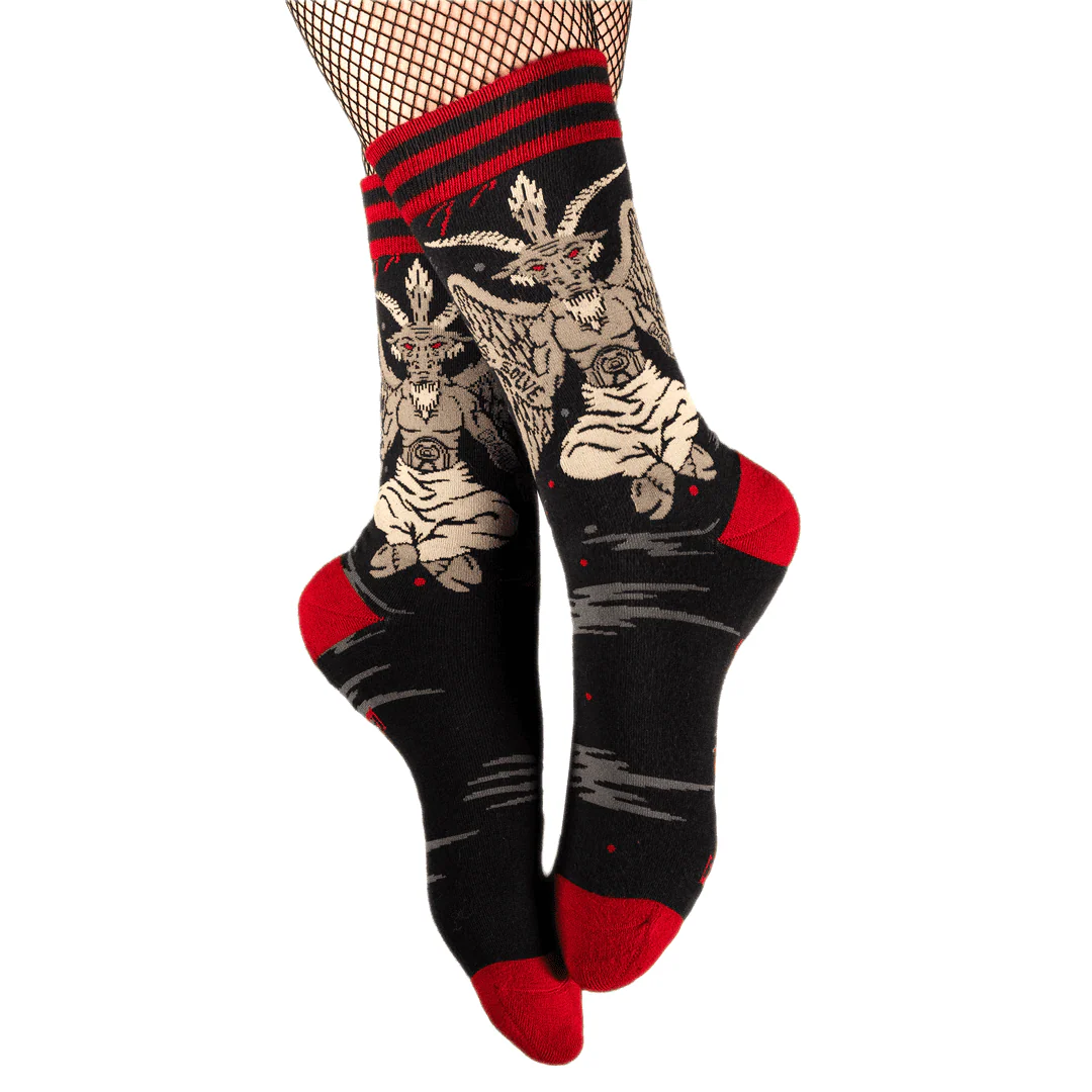 Evil Baphomet Ankle and Crew Sock Pack | 2 Designs - Image 4