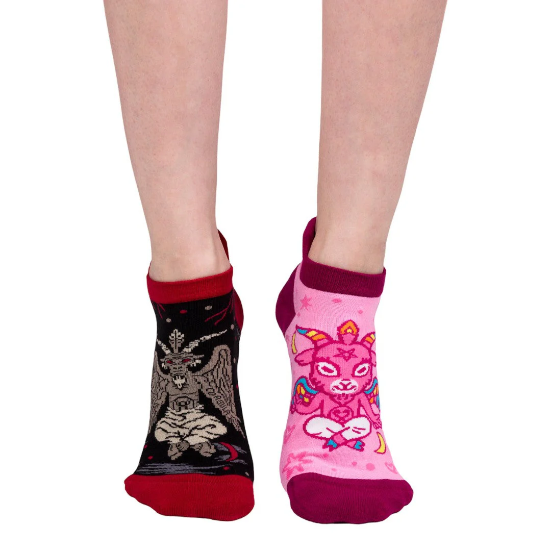 Evil But Cute Baphomet Ankle Sock Pack | 3 Designs - Image 5