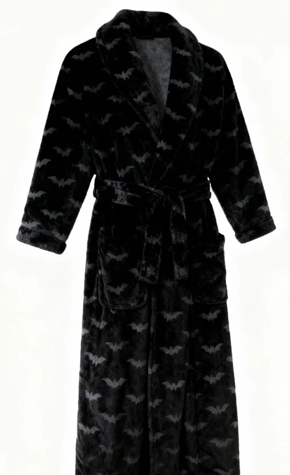 Fleece Robe - Distressed Bats - READY TO SHIP