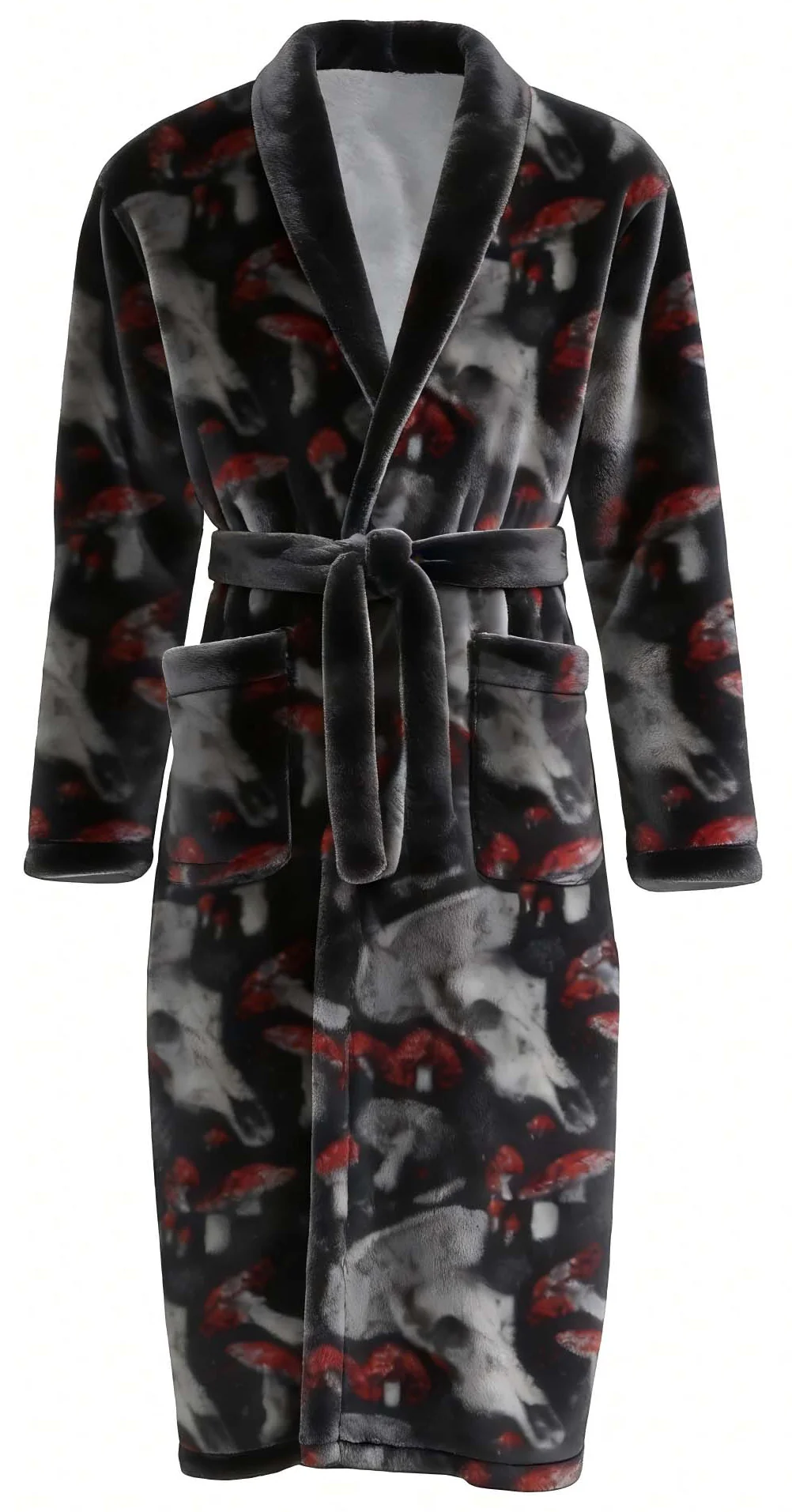 Fleece Robe - Mushroom Skulls - Ready to Ship