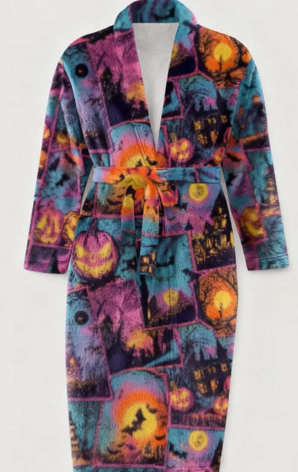 Fleece Robe - Retro Halloween - READY TO SHIP