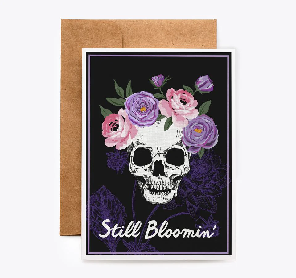 Floral Skull Birthday Card