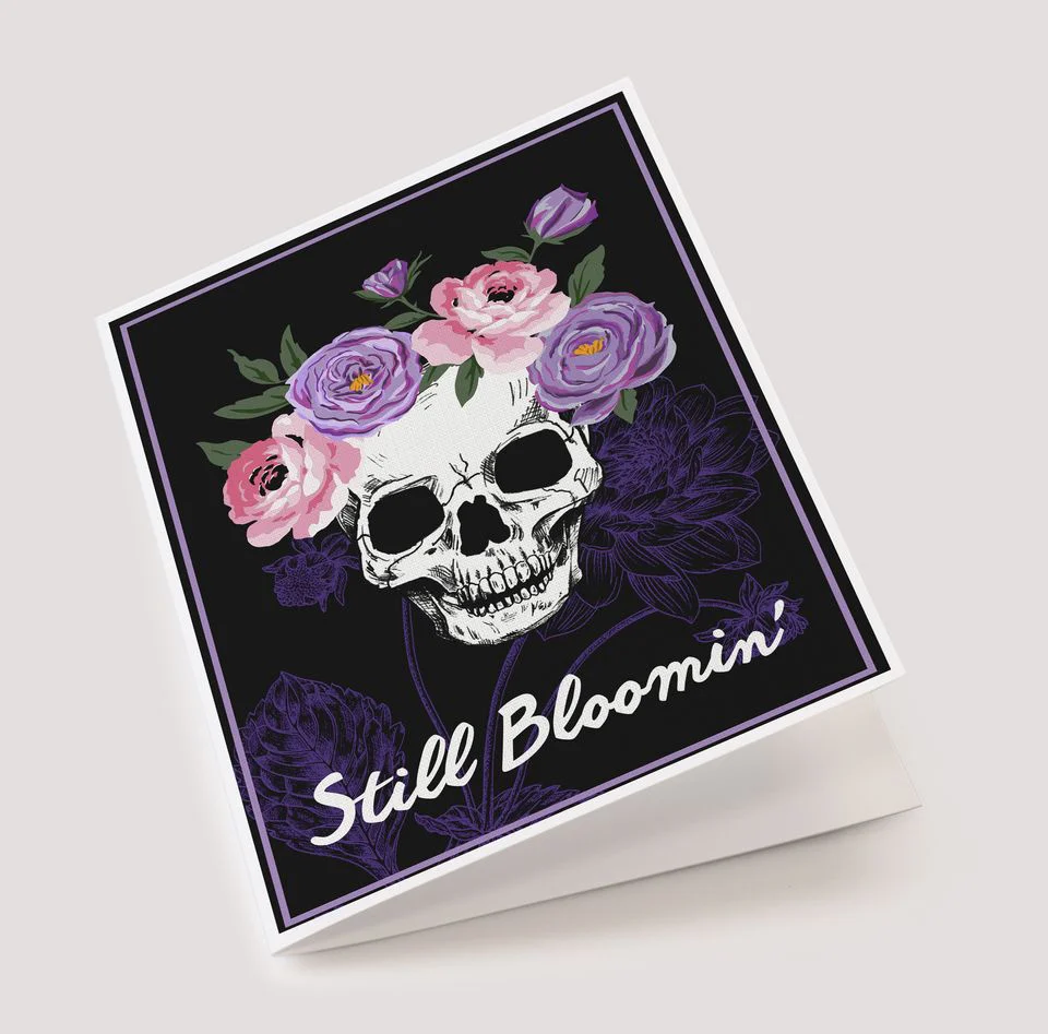 Floral Skull Birthday Card - Image 3