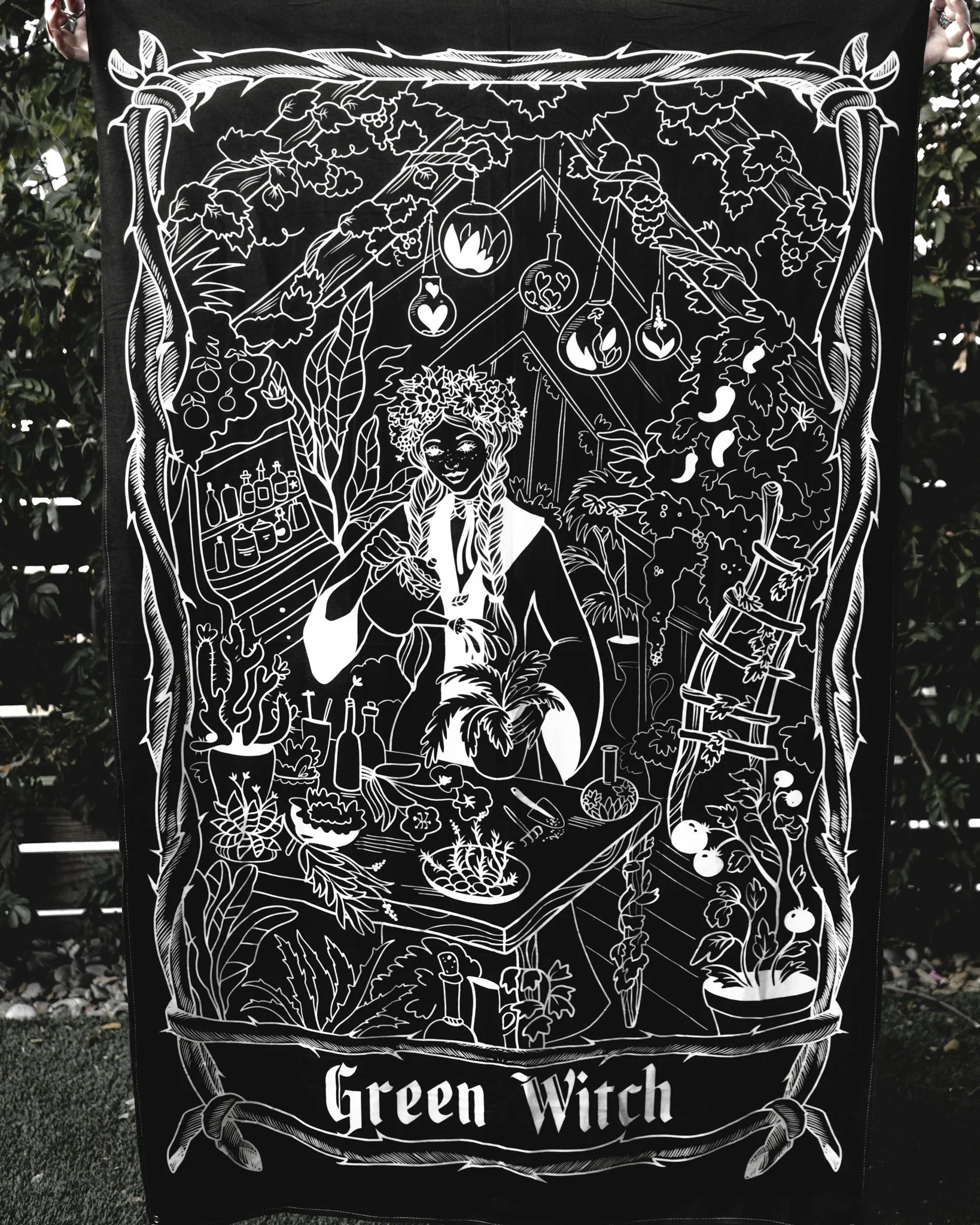 Green Witch Wall Tapestry - Image 2