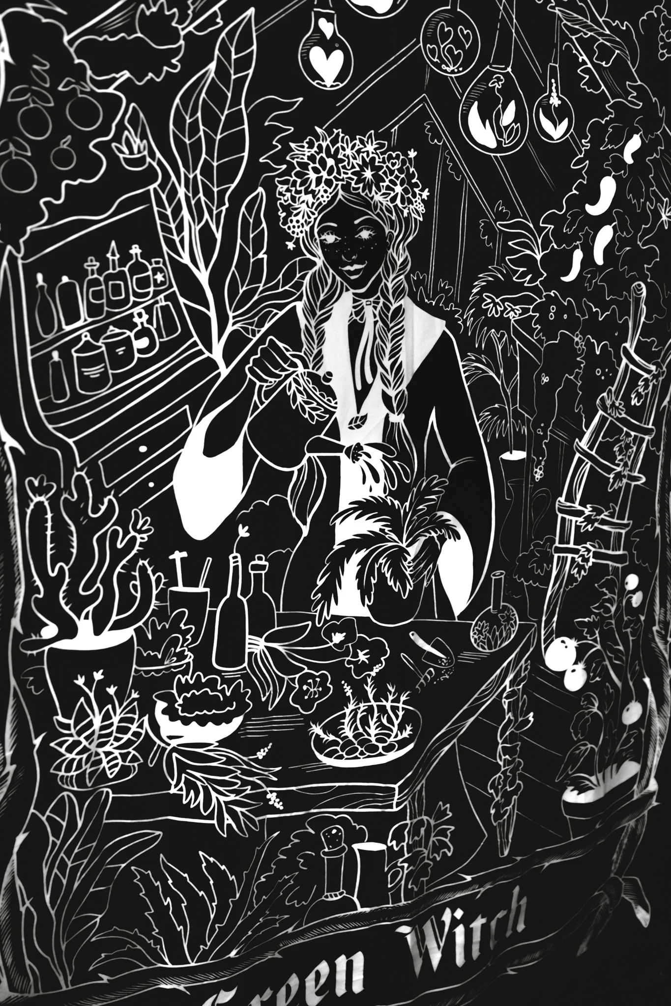 Green Witch Wall Tapestry - Image 3