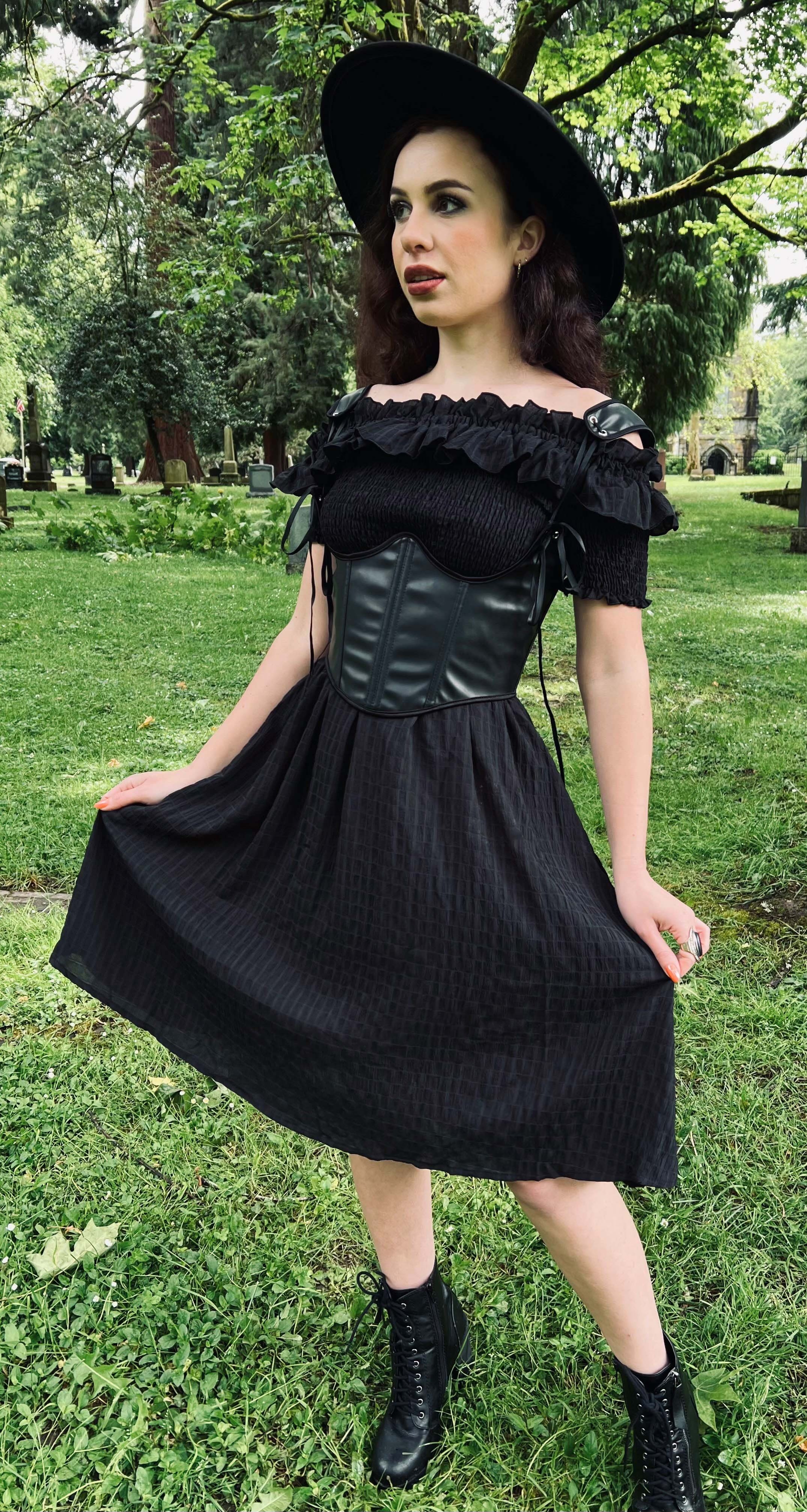 Hilda - Dark Plaid Cottage Dress - READY TO SHIP - Image 4