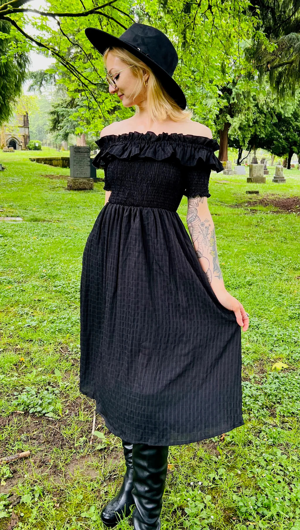 Hilda - Dark Plaid Cottage Dress - READY TO SHIP - Image 5