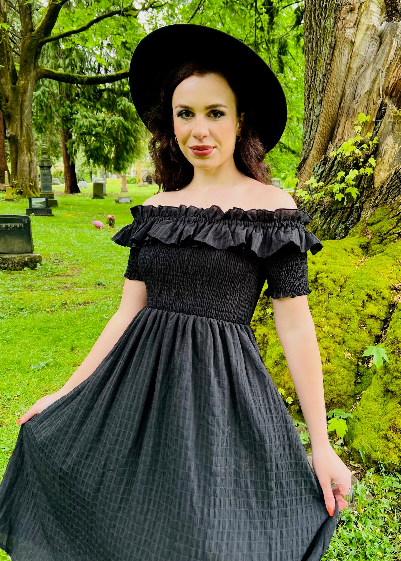 Hilda - Dark Plaid Cottage Dress - READY TO SHIP - Image 6