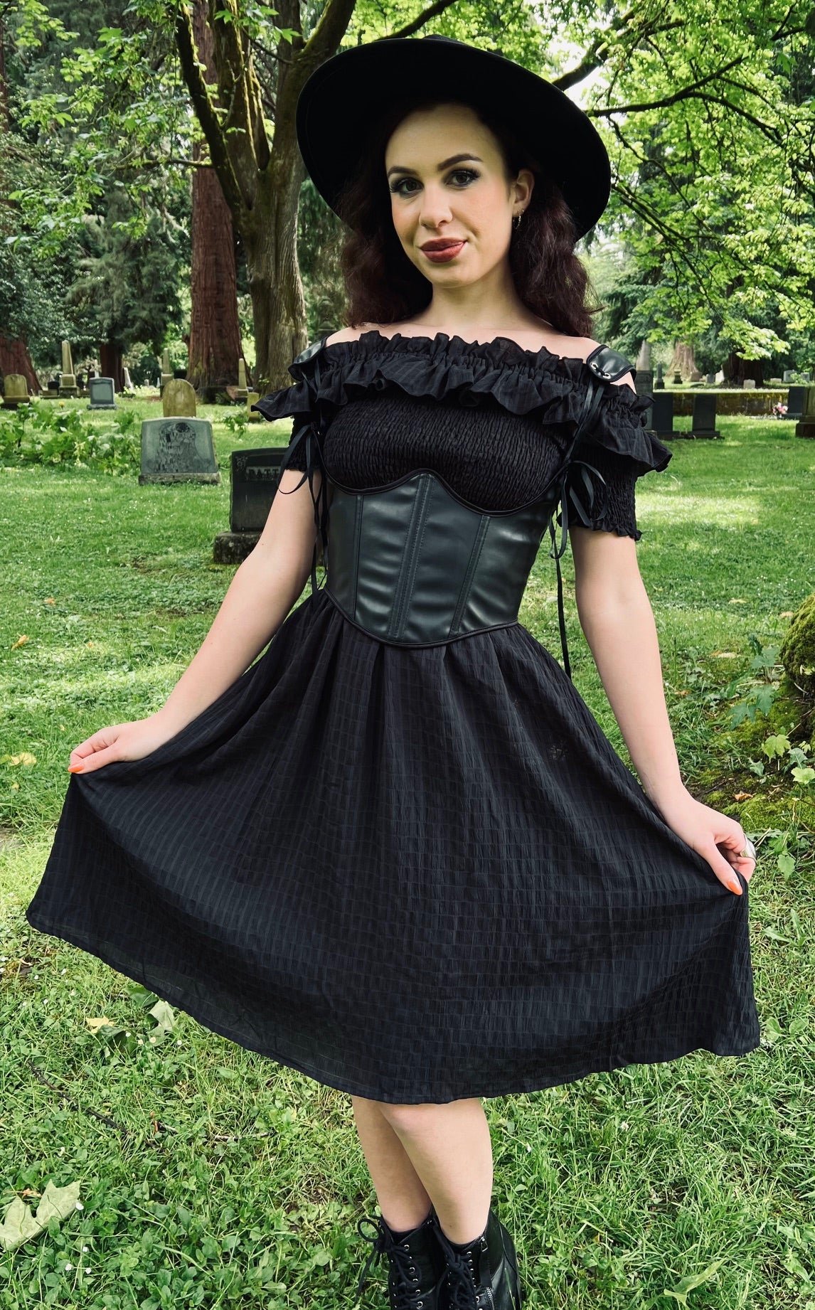 Hilda - Dark Plaid Cottage Dress - READY TO SHIP - Image 7