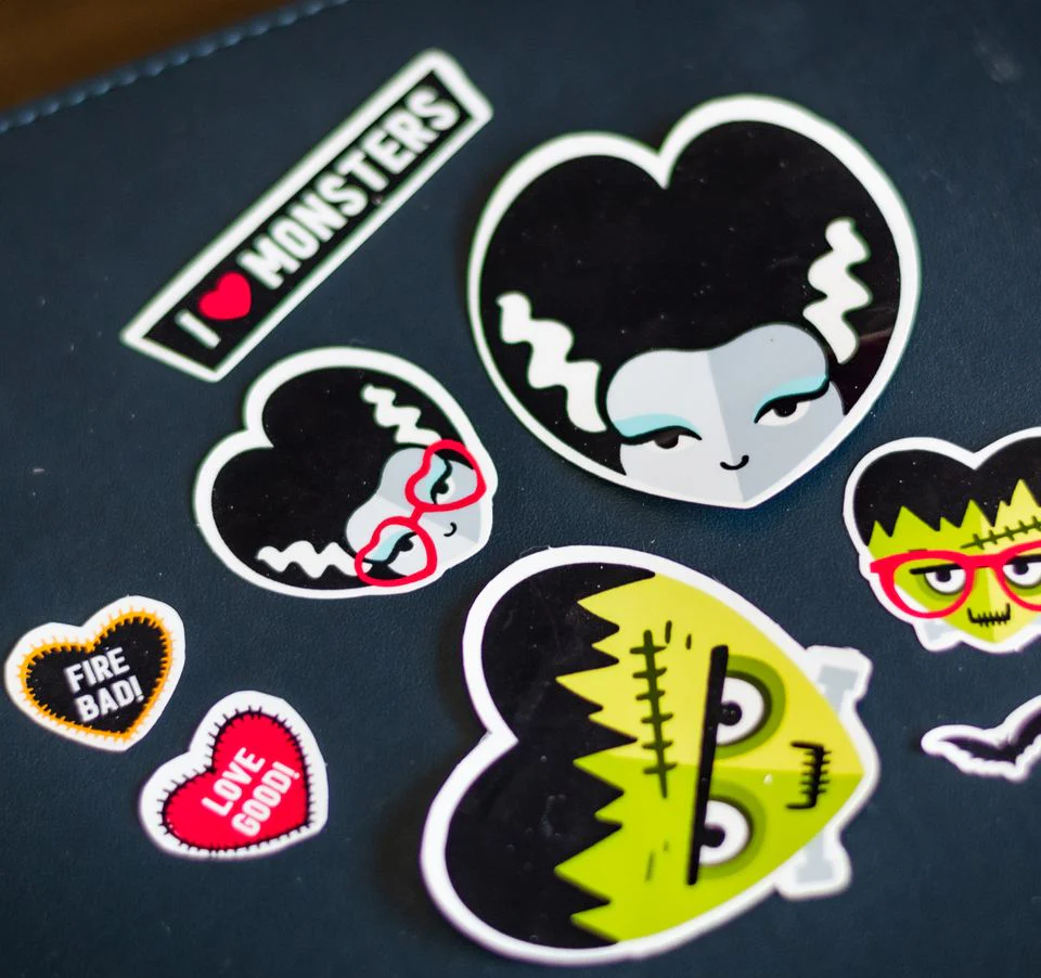 I ❤️ Monsters Vinyl Sticker Sheet - Image 2