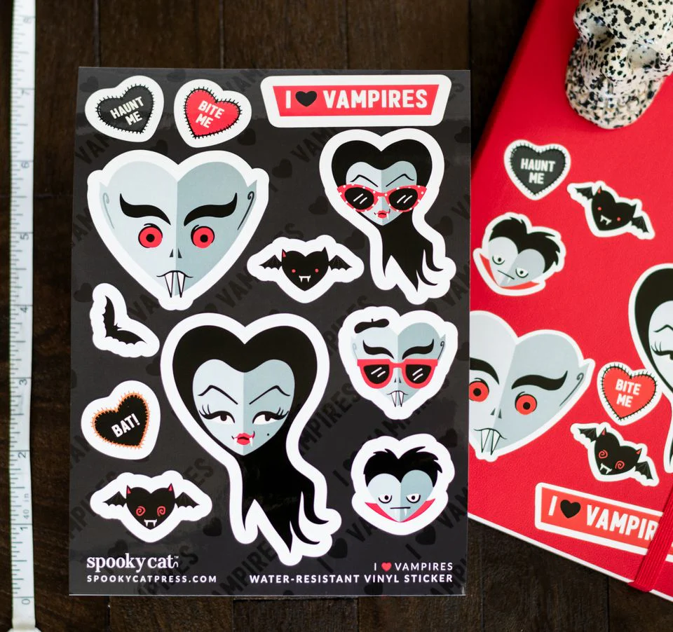 I ❤️ Vampires Vinyl Sticker Sheet