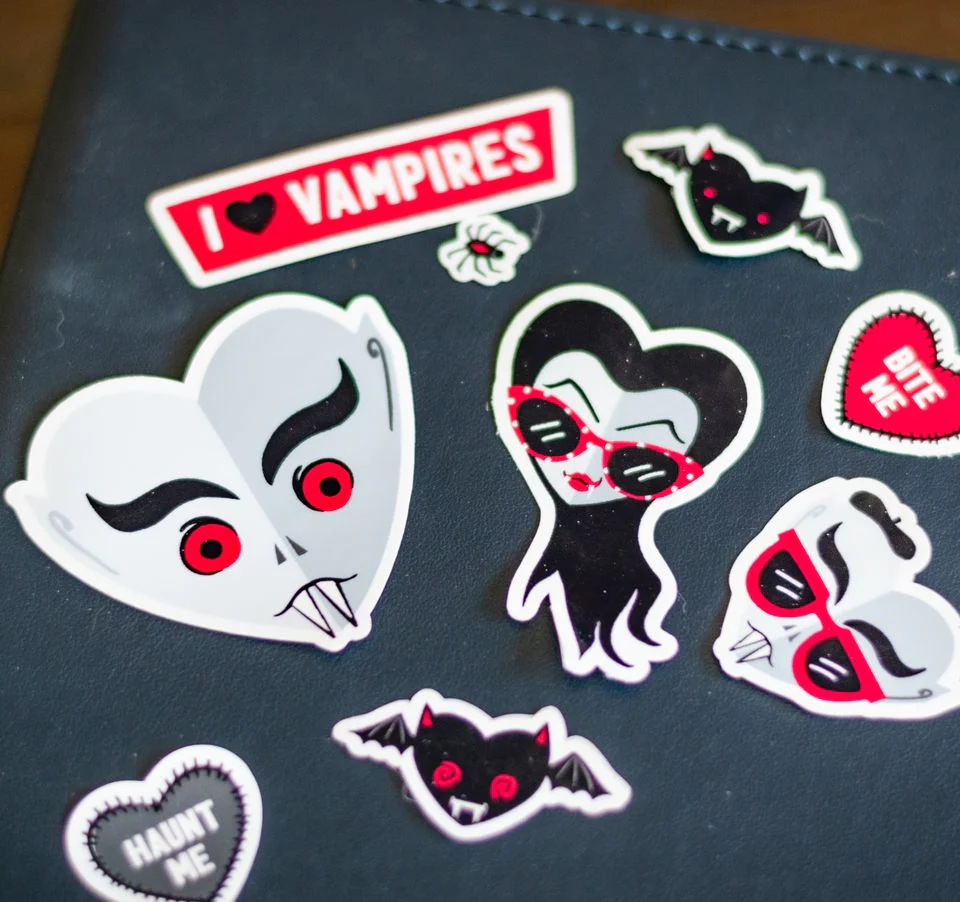 I ❤️ Vampires Vinyl Sticker Sheet - Image 2