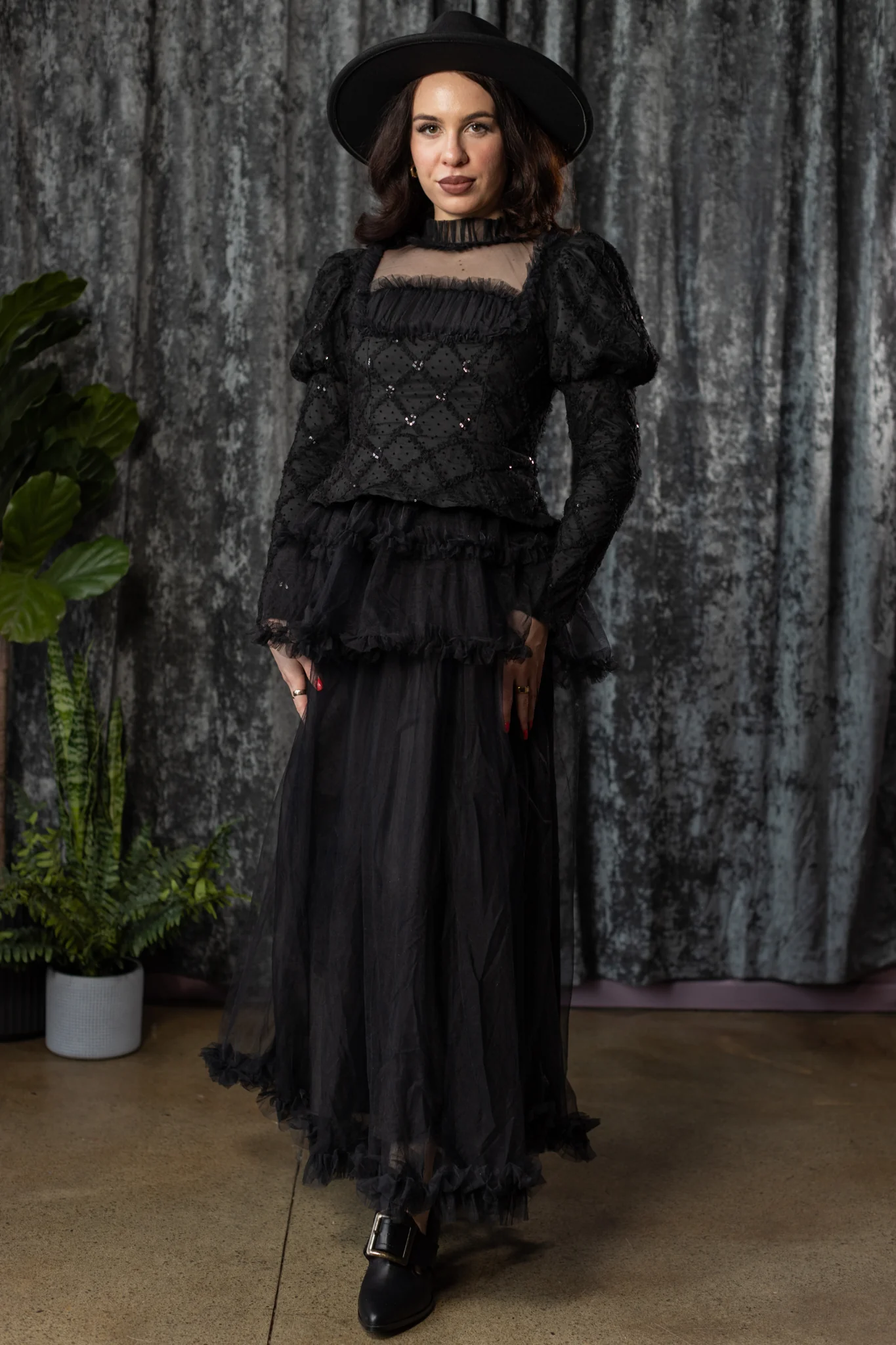 KALI - Victorian inspired peplum mourning dress- PRE-ORDER - Image 2