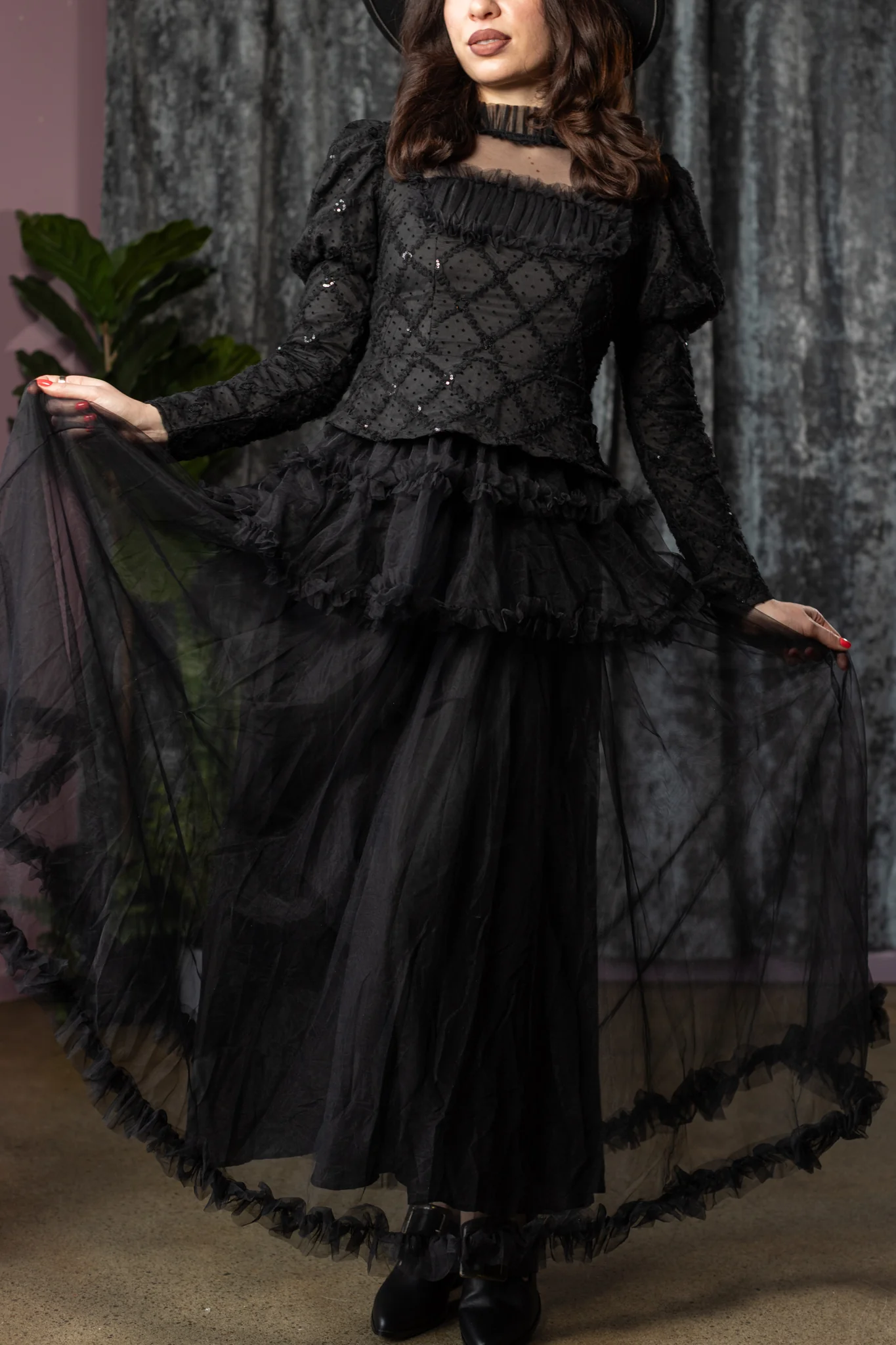 KALI - Victorian inspired peplum mourning dress- PRE-ORDER - Image 5
