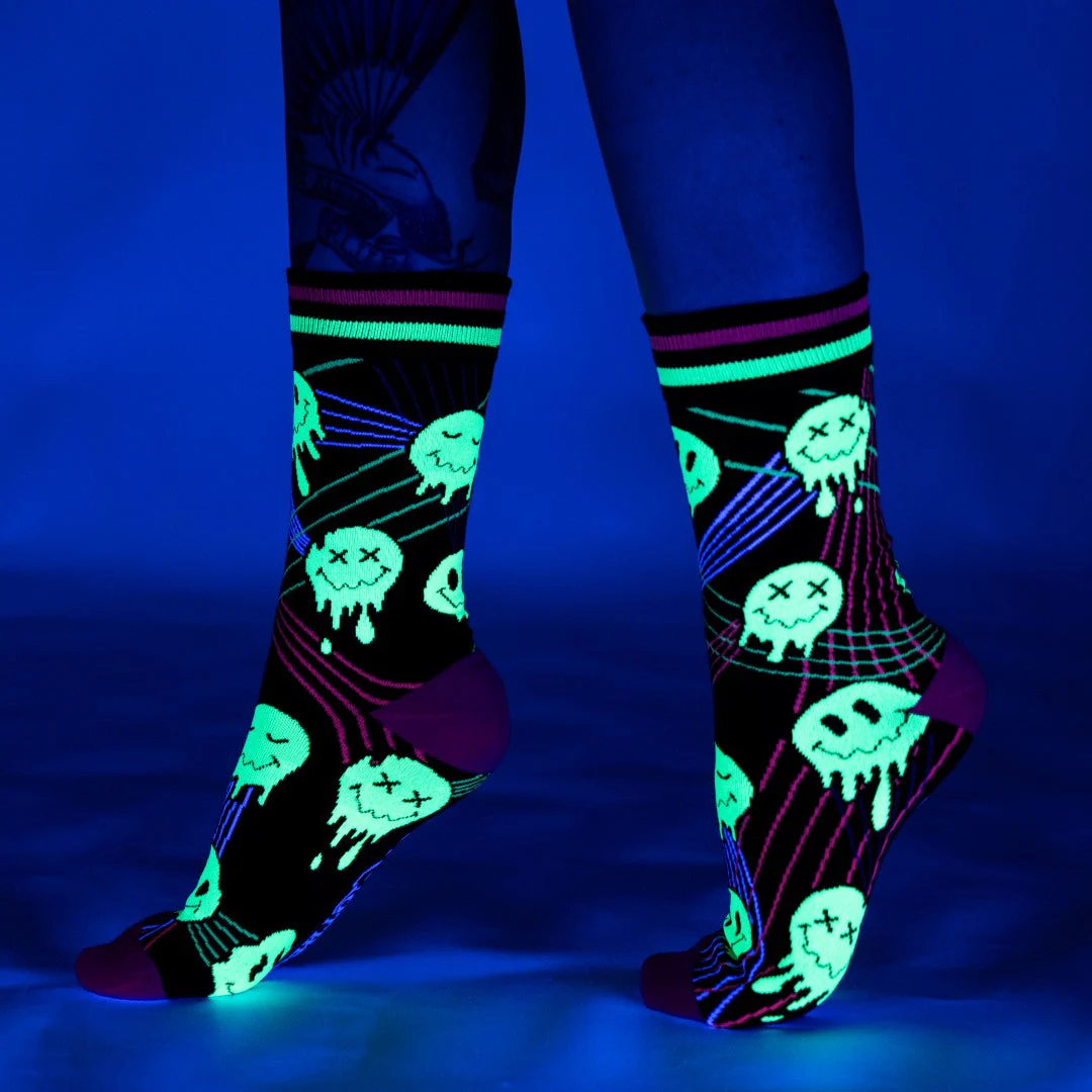 Laser BassFace Melt Supreme UV Reactive Crew Socks - Image 11