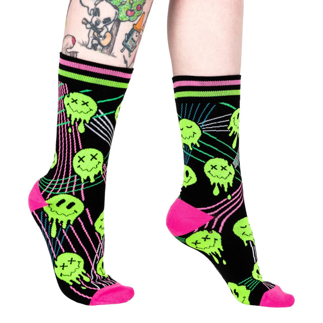 Laser BassFace Melt Supreme UV Reactive Crew Socks - Image 12