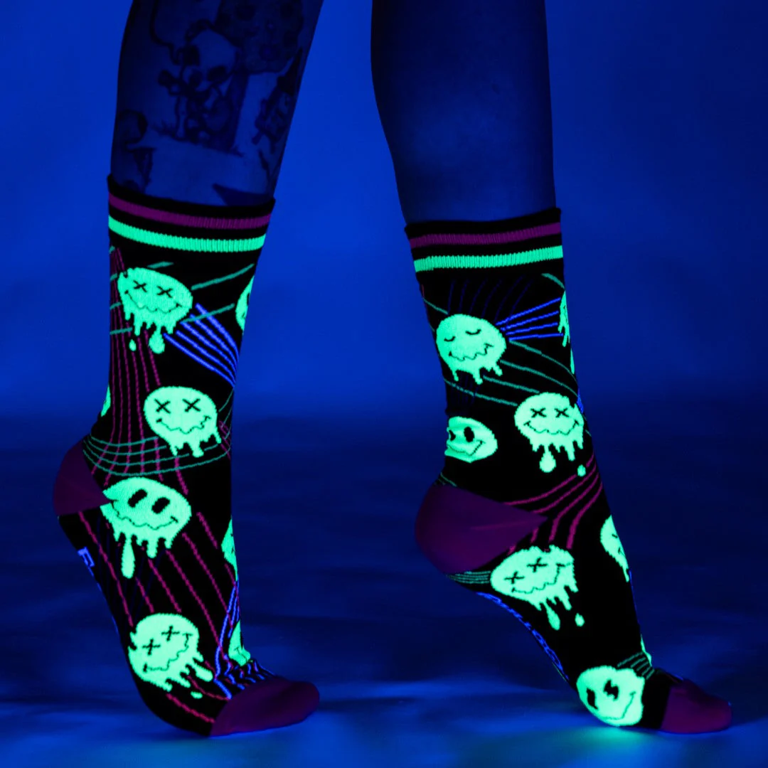 Laser BassFace Melt Supreme UV Reactive Crew Socks - Image 13